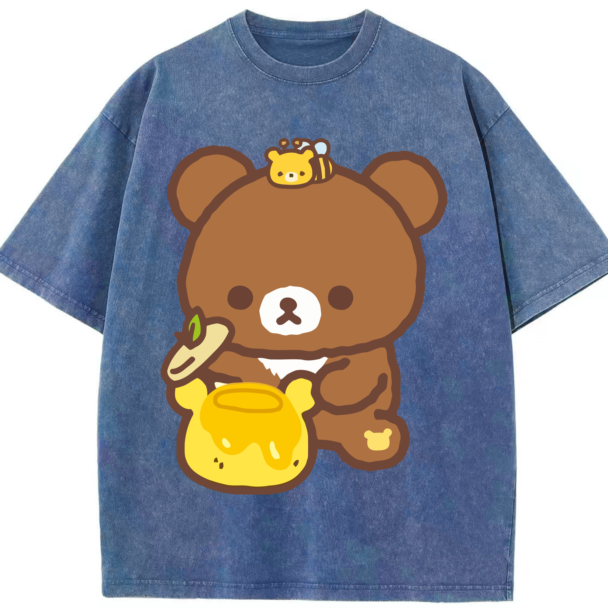 （画像用） リラックマ リラックマ キイロイトリ Rilakkuma Korilakkuma Kiiroitori 綿100% ヴィンテージ風 半袖Tシャツ（フロントプリント）