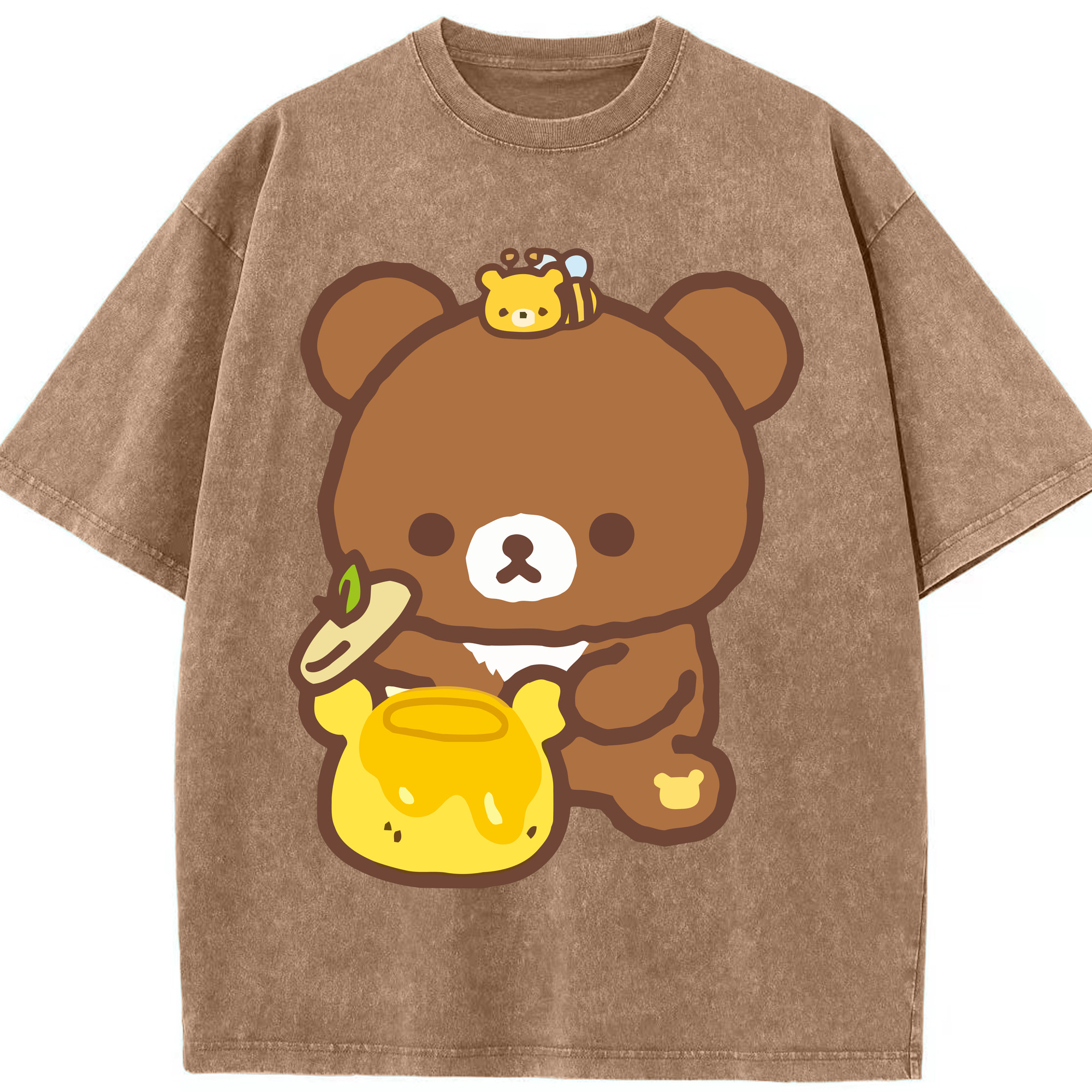 （画像用） リラックマ リラックマ キイロイトリ Rilakkuma Korilakkuma Kiiroitori 綿100% ヴィンテージ風 半袖Tシャツ（フロントプリント）