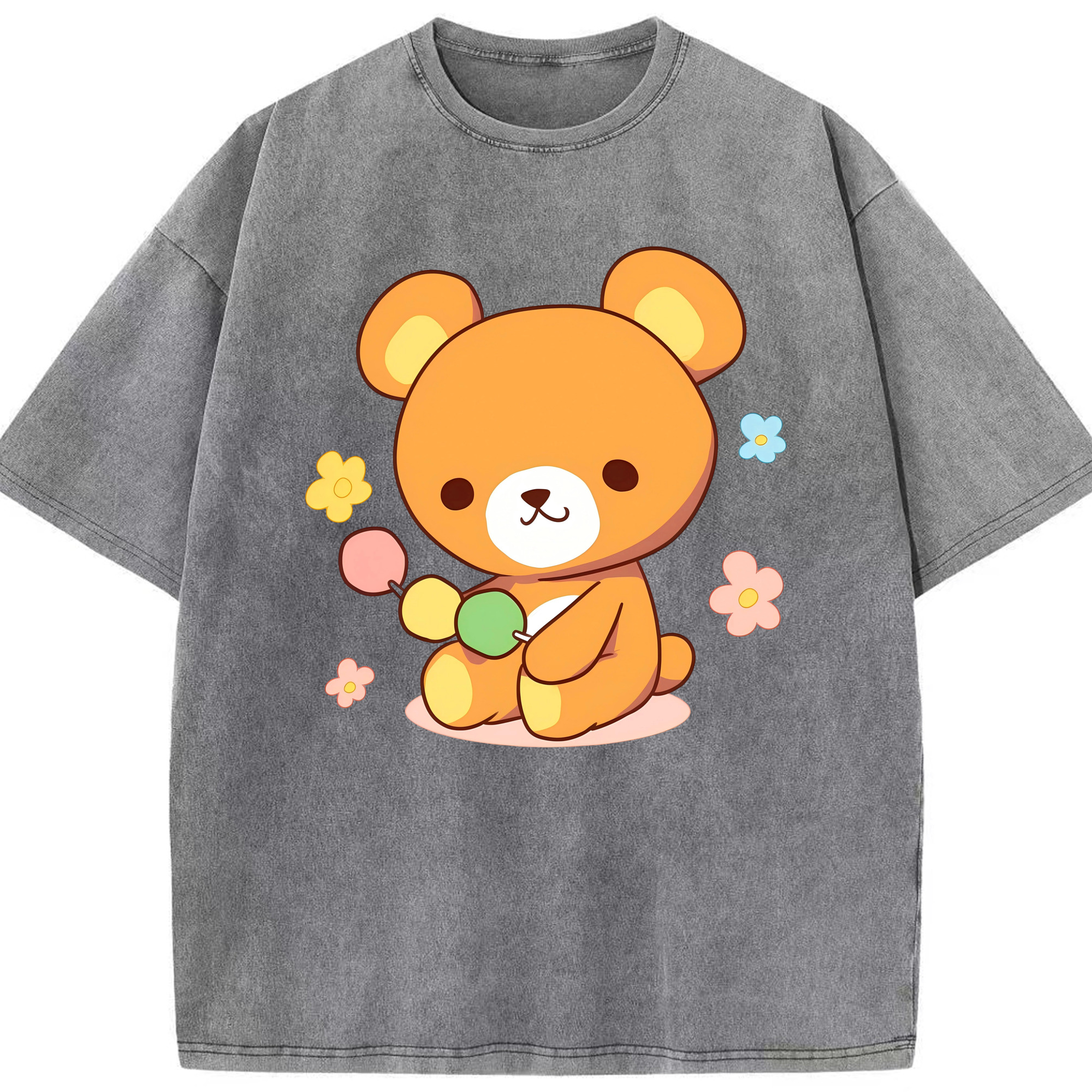 （画像用） リラックマ リラックマ キイロイトリ Rilakkuma Korilakkuma Kiiroitori 綿100% ヴィンテージ風 半袖Tシャツ（フロントプリント）