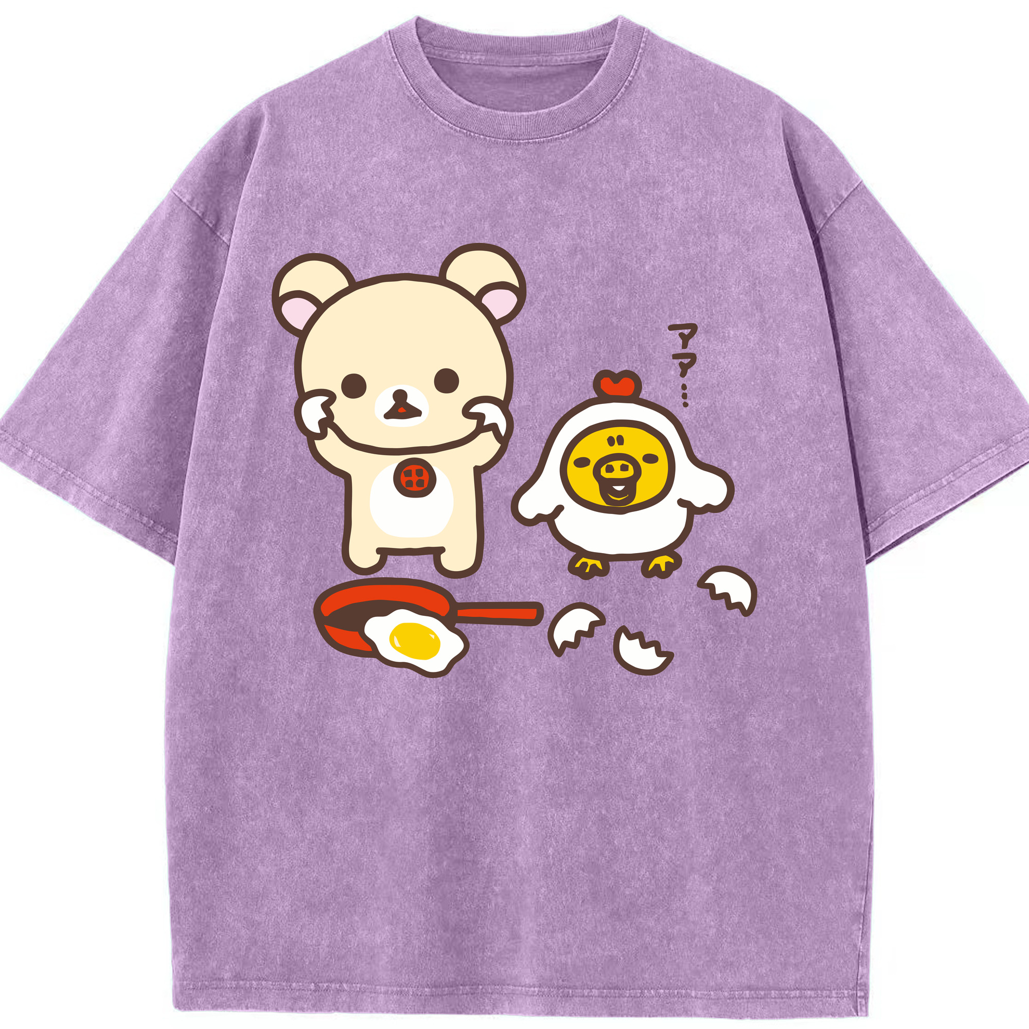 （画像用） リラックマ リラックマ キイロイトリ Rilakkuma Korilakkuma Kiiroitori 綿100% ヴィンテージ風 半袖Tシャツ（フロントプリント）