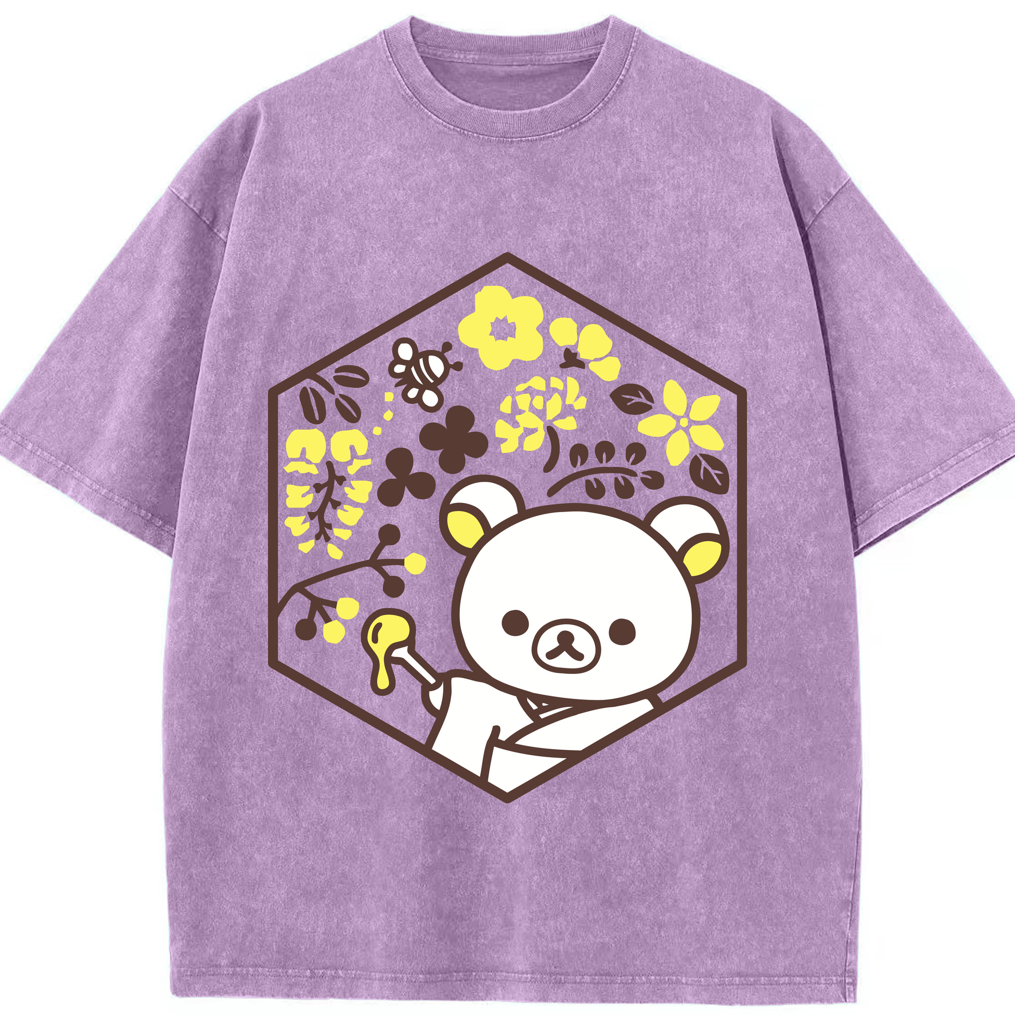 （画像用） リラックマ リラックマ キイロイトリ Rilakkuma Korilakkuma Kiiroitori 綿100% ヴィンテージ風 半袖Tシャツ（フロントプリント）