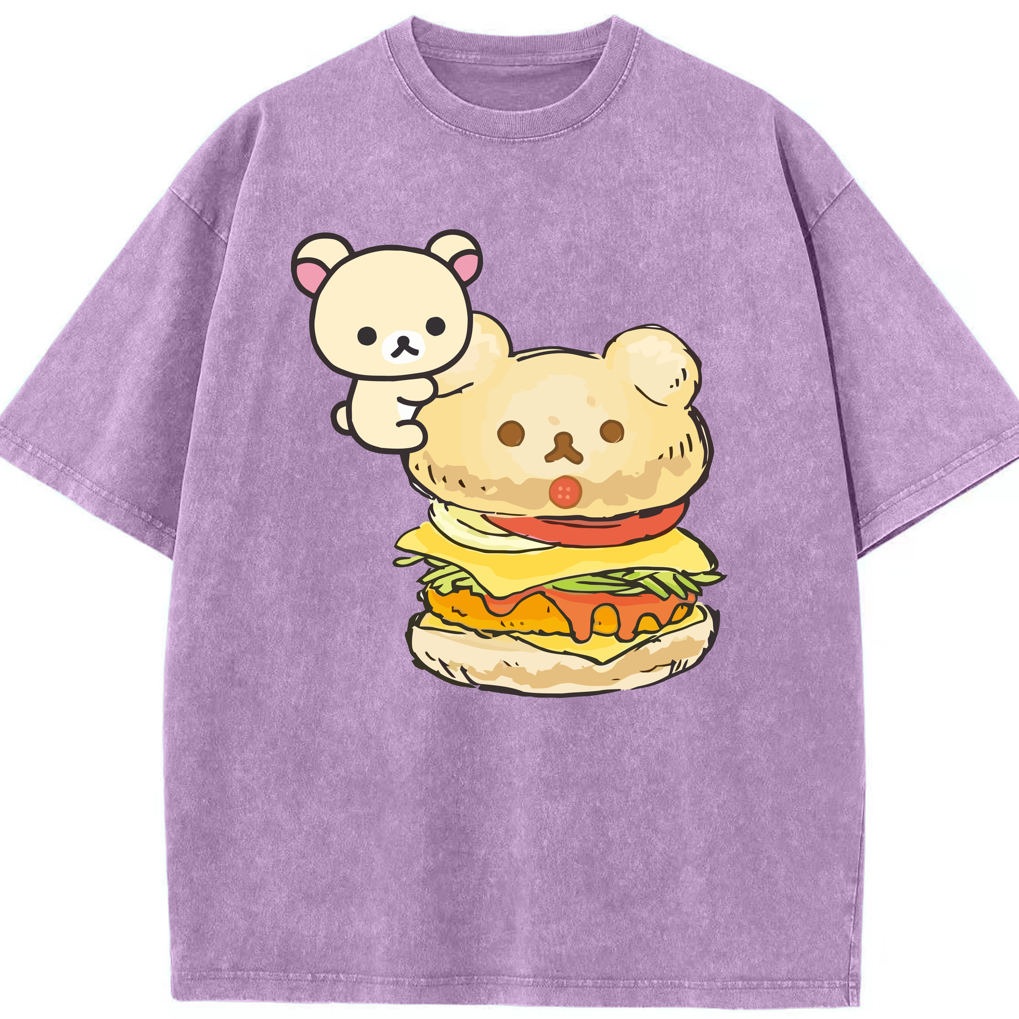 （画像用） リラックマ リラックマ キイロイトリ Rilakkuma Korilakkuma Kiiroitori 綿100% ヴィンテージ風 半袖Tシャツ（フロントプリント）
