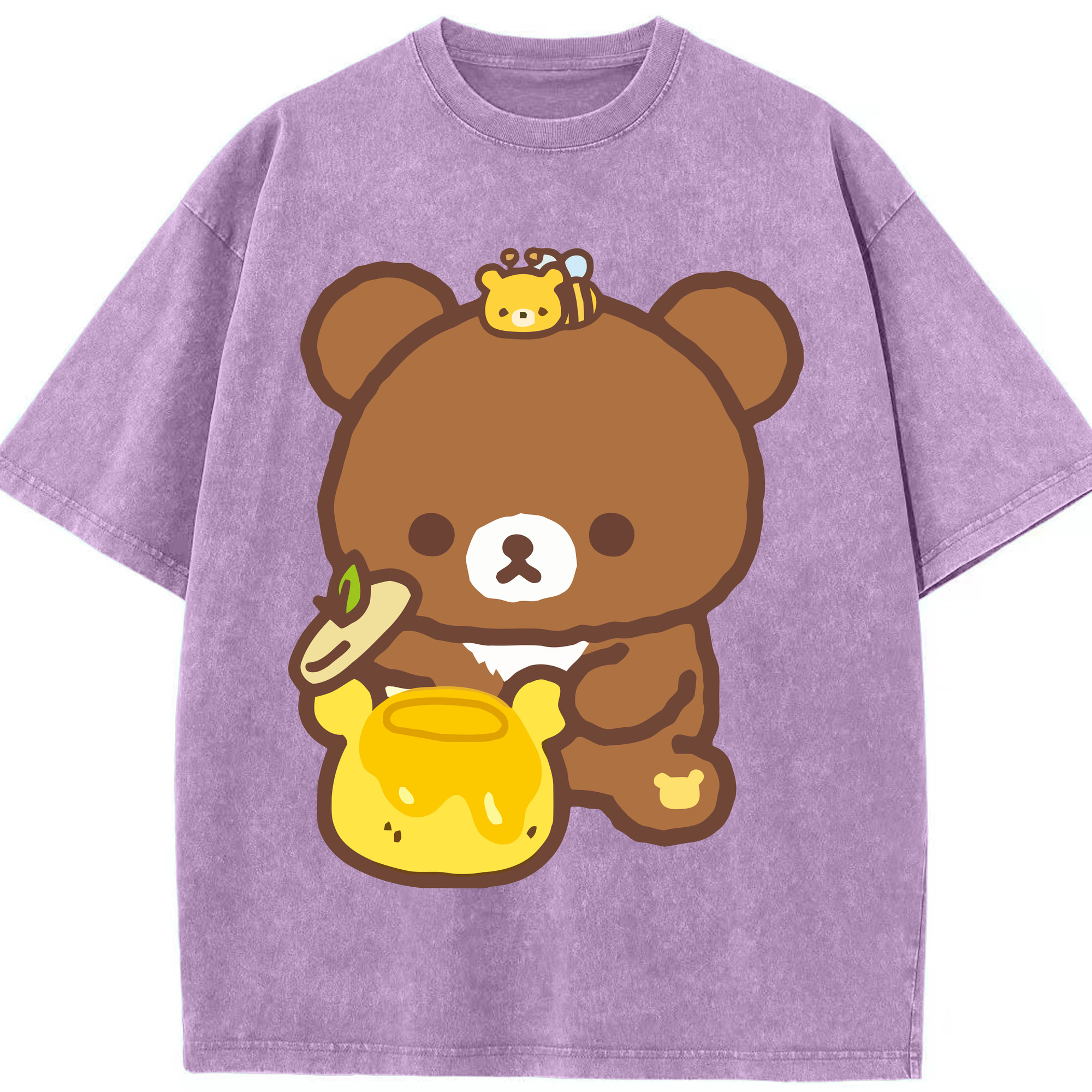 （画像用） リラックマ リラックマ キイロイトリ Rilakkuma Korilakkuma Kiiroitori 綿100% ヴィンテージ風 半袖Tシャツ（フロントプリント）