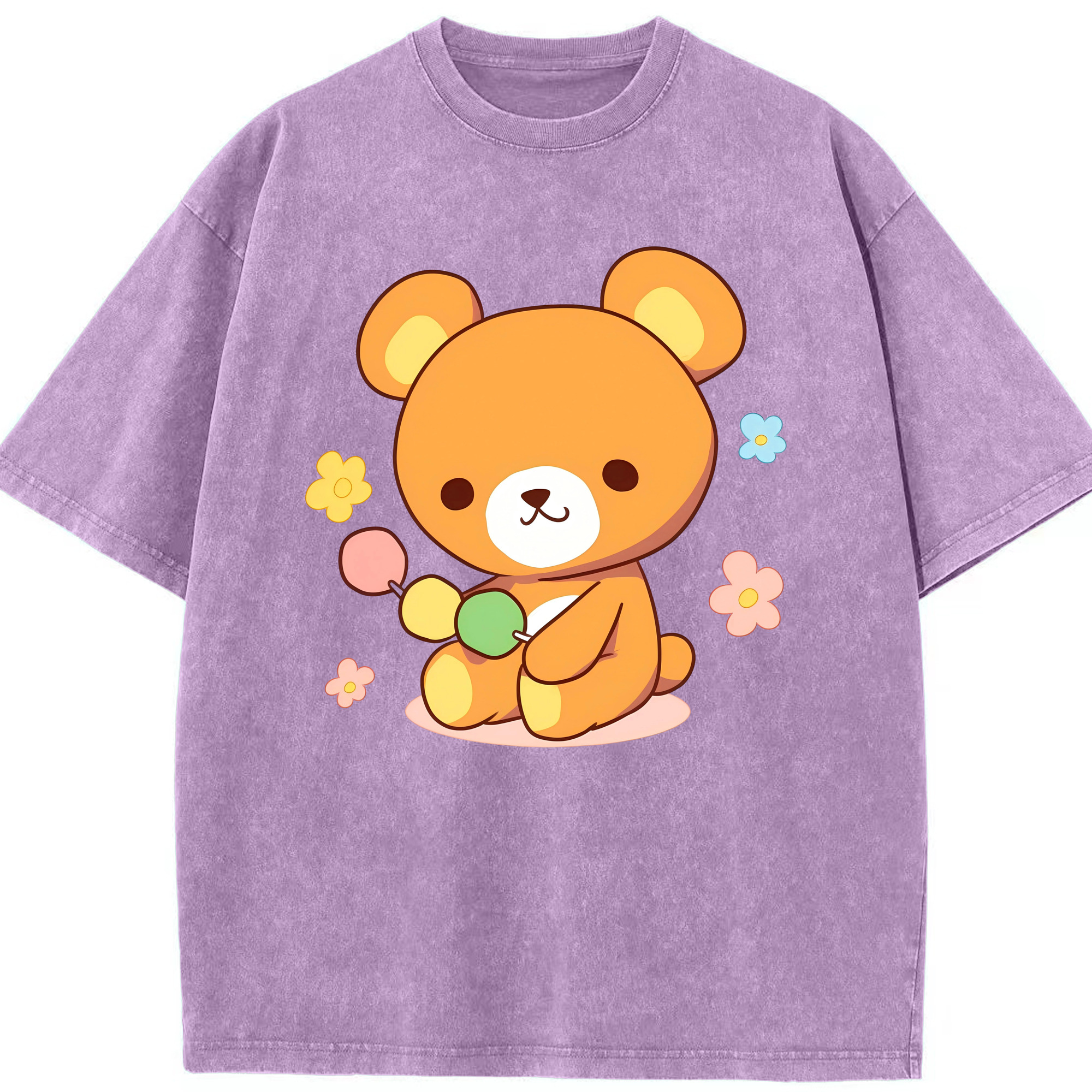 （画像用） リラックマ リラックマ キイロイトリ Rilakkuma Korilakkuma Kiiroitori 綿100% ヴィンテージ風 半袖Tシャツ（フロントプリント）