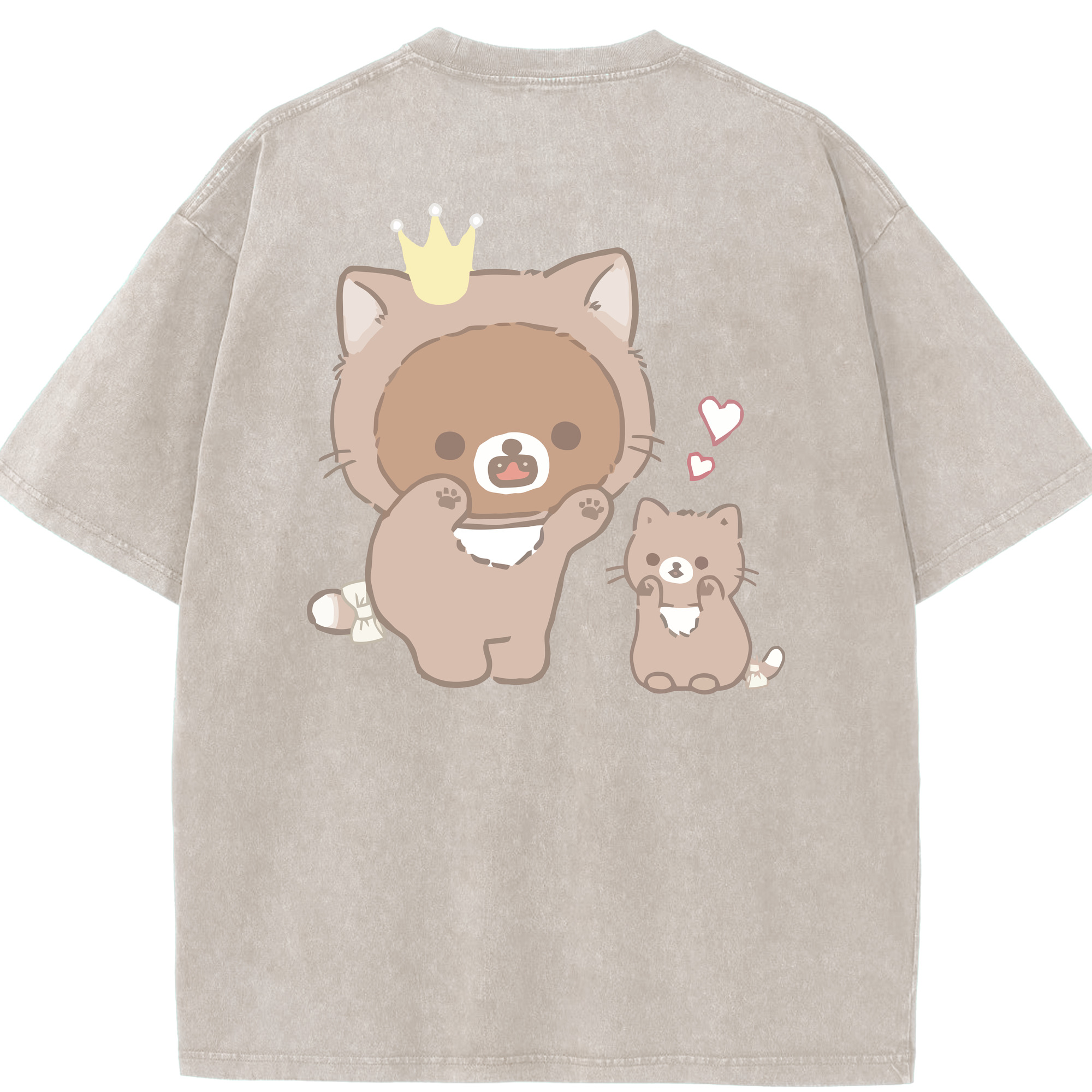 （画像用） リラックマ リラックマ キイロイトリ Rilakkuma Korilakkuma Kiiroitori 綿100% ヴィンテージ風 半袖Tシャツ（背面プリント）
