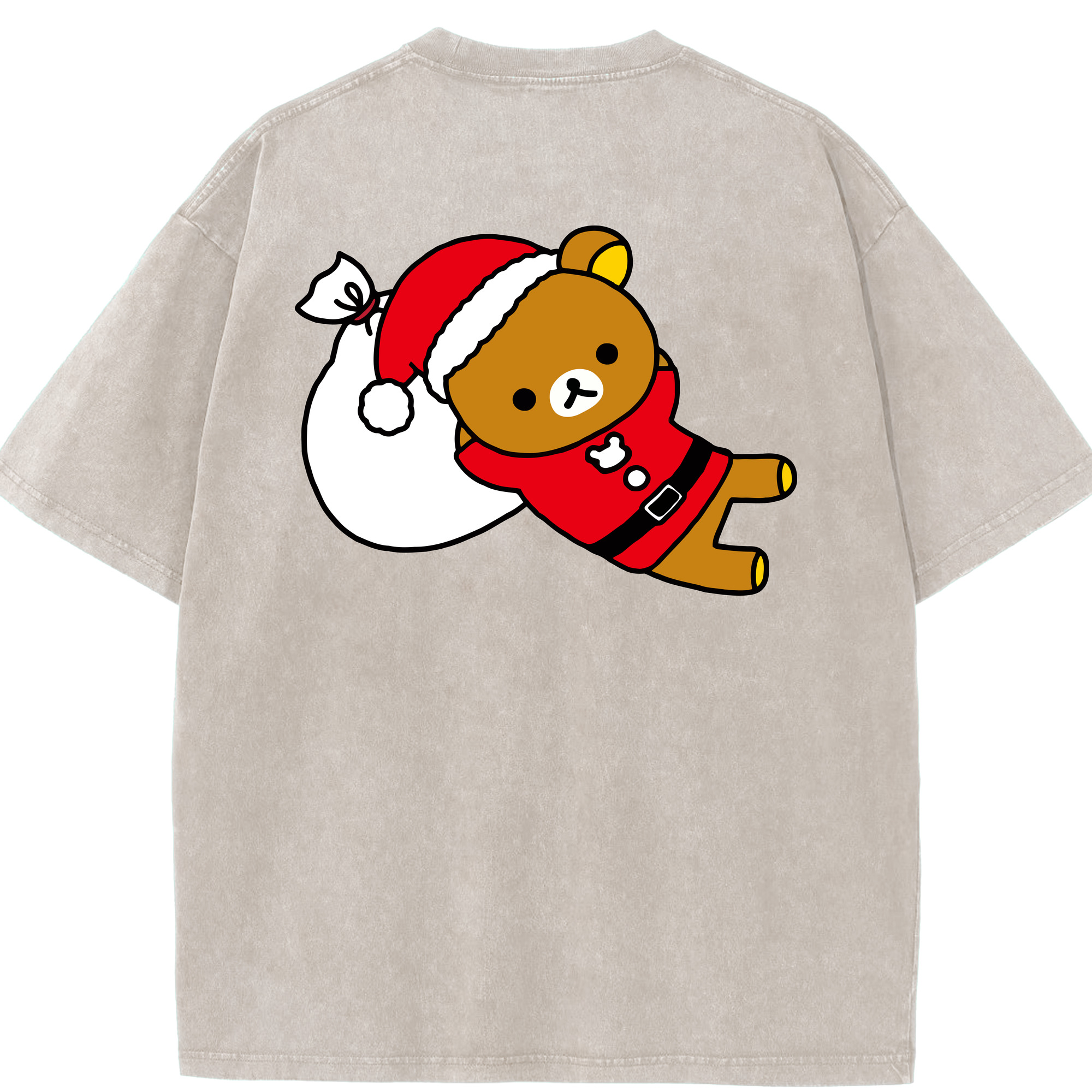 （画像用） リラックマ リラックマ キイロイトリ Rilakkuma Korilakkuma Kiiroitori 綿100% ヴィンテージ風 半袖Tシャツ（背面プリント）