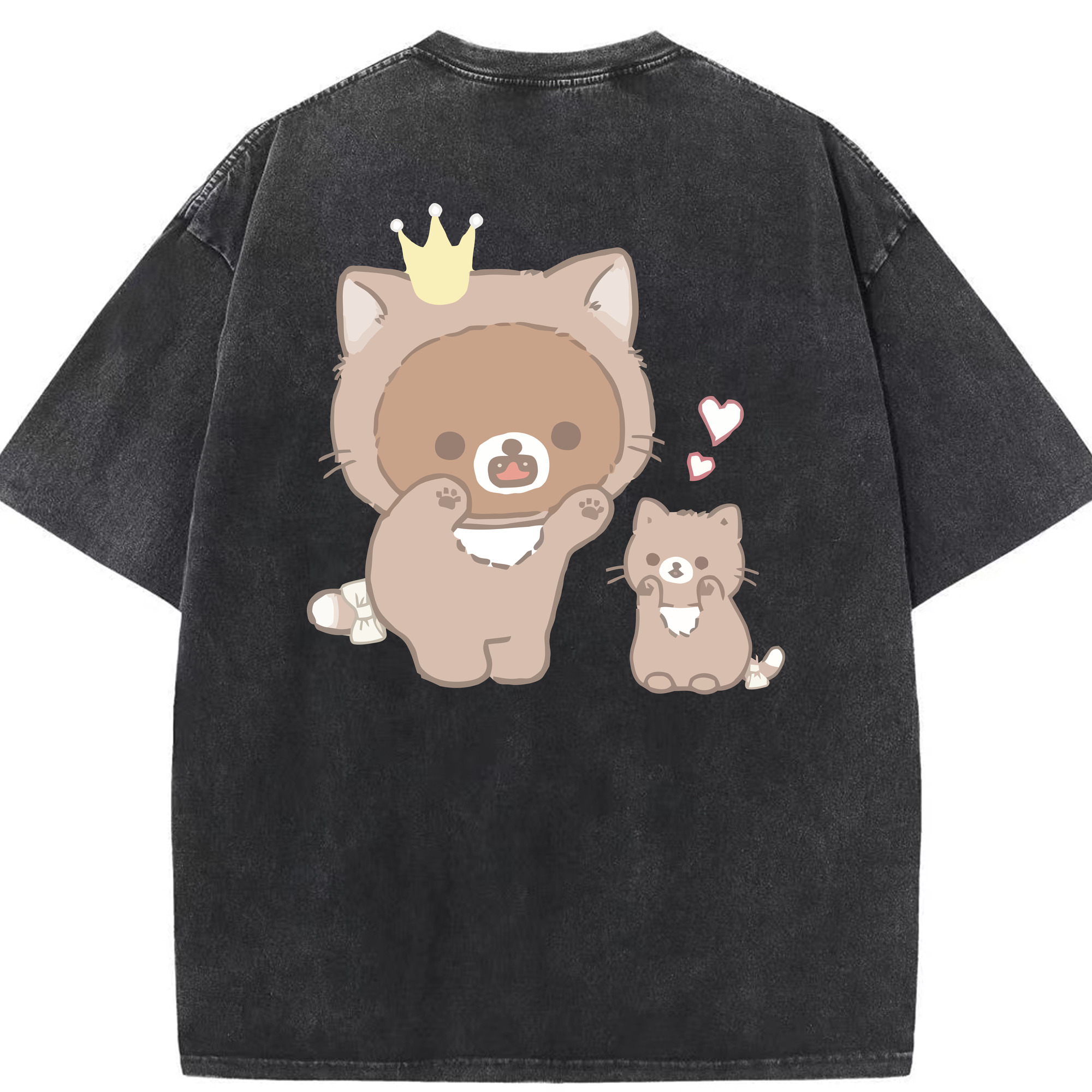 （画像用） リラックマ リラックマ キイロイトリ Rilakkuma Korilakkuma Kiiroitori 綿100% ヴィンテージ風 半袖Tシャツ（背面プリント）