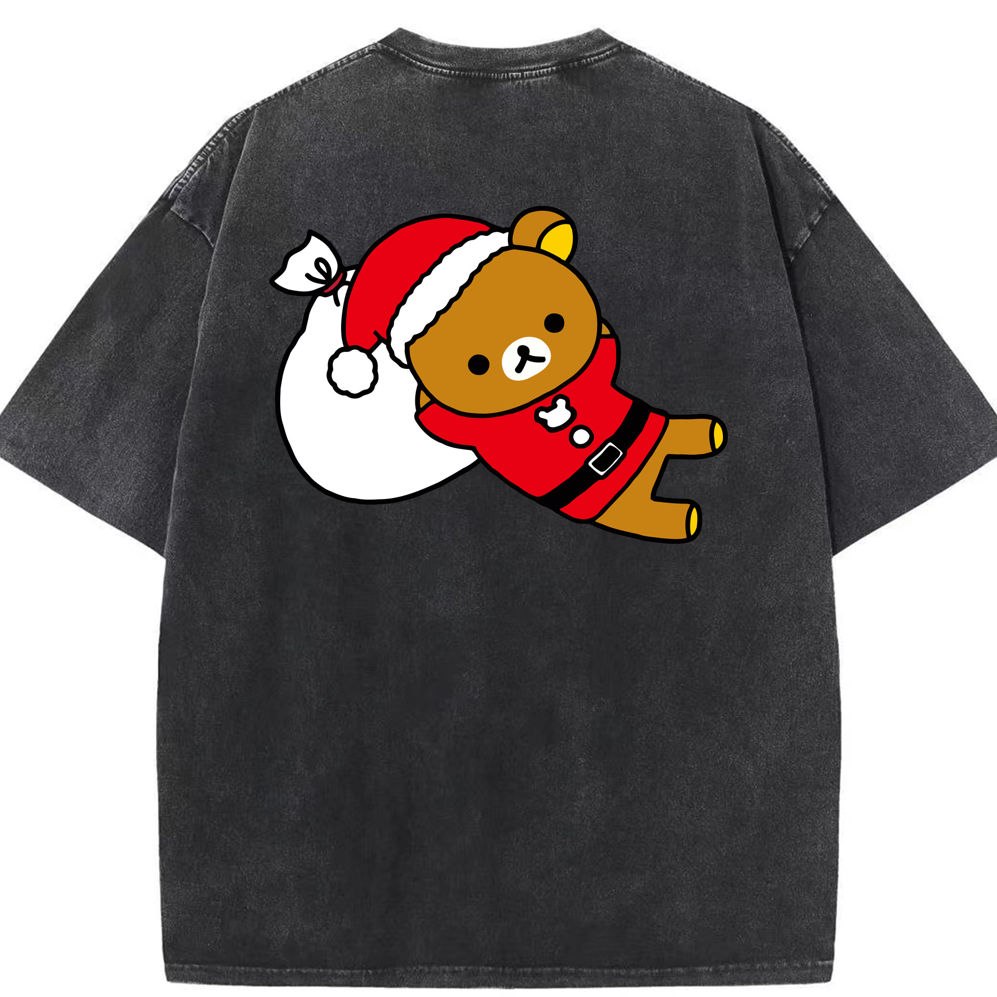 （画像用） リラックマ リラックマ キイロイトリ Rilakkuma Korilakkuma Kiiroitori 綿100% ヴィンテージ風 半袖Tシャツ（背面プリント）