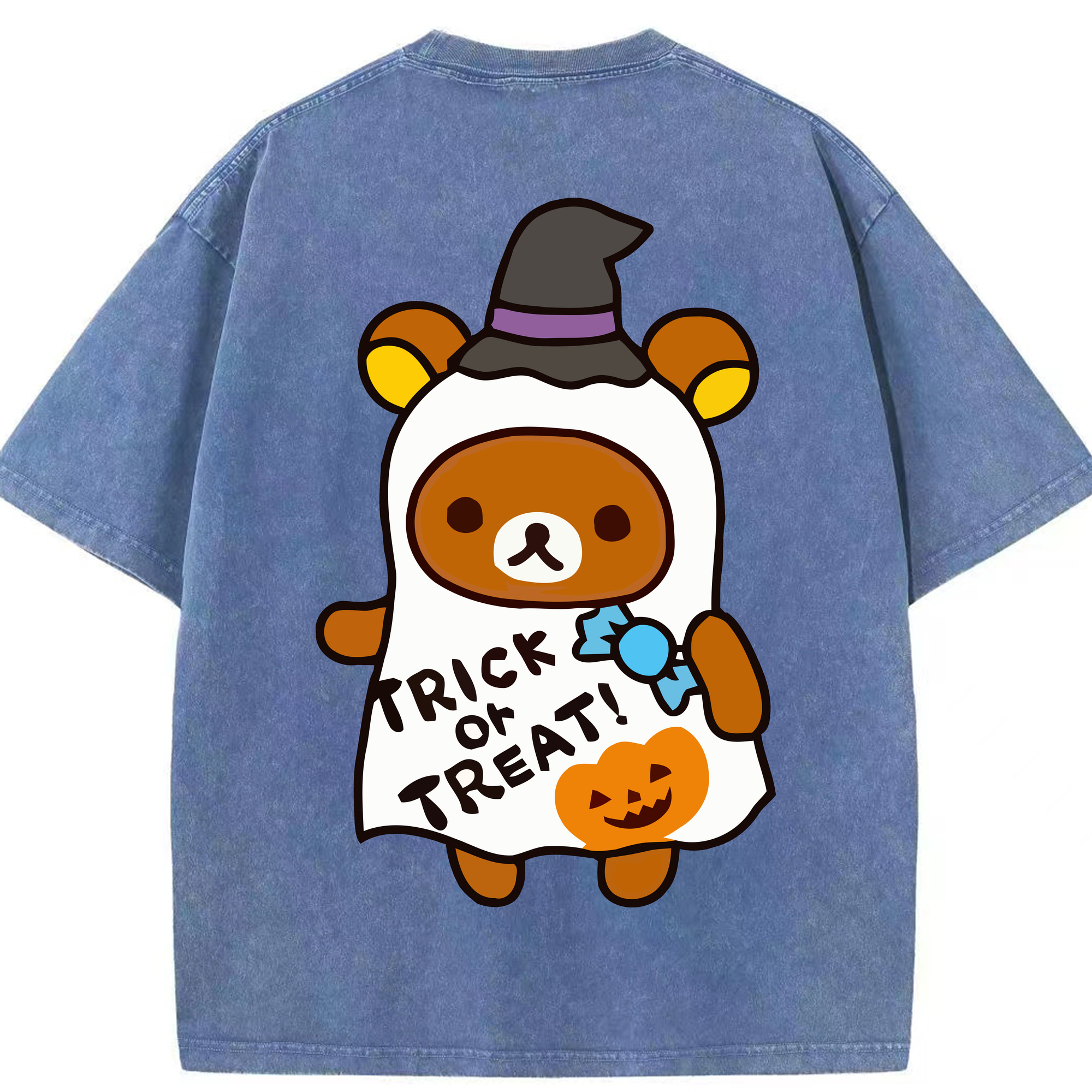 （画像用） リラックマ リラックマ キイロイトリ Rilakkuma Korilakkuma Kiiroitori 綿100% ヴィンテージ風 半袖Tシャツ（背面プリント）