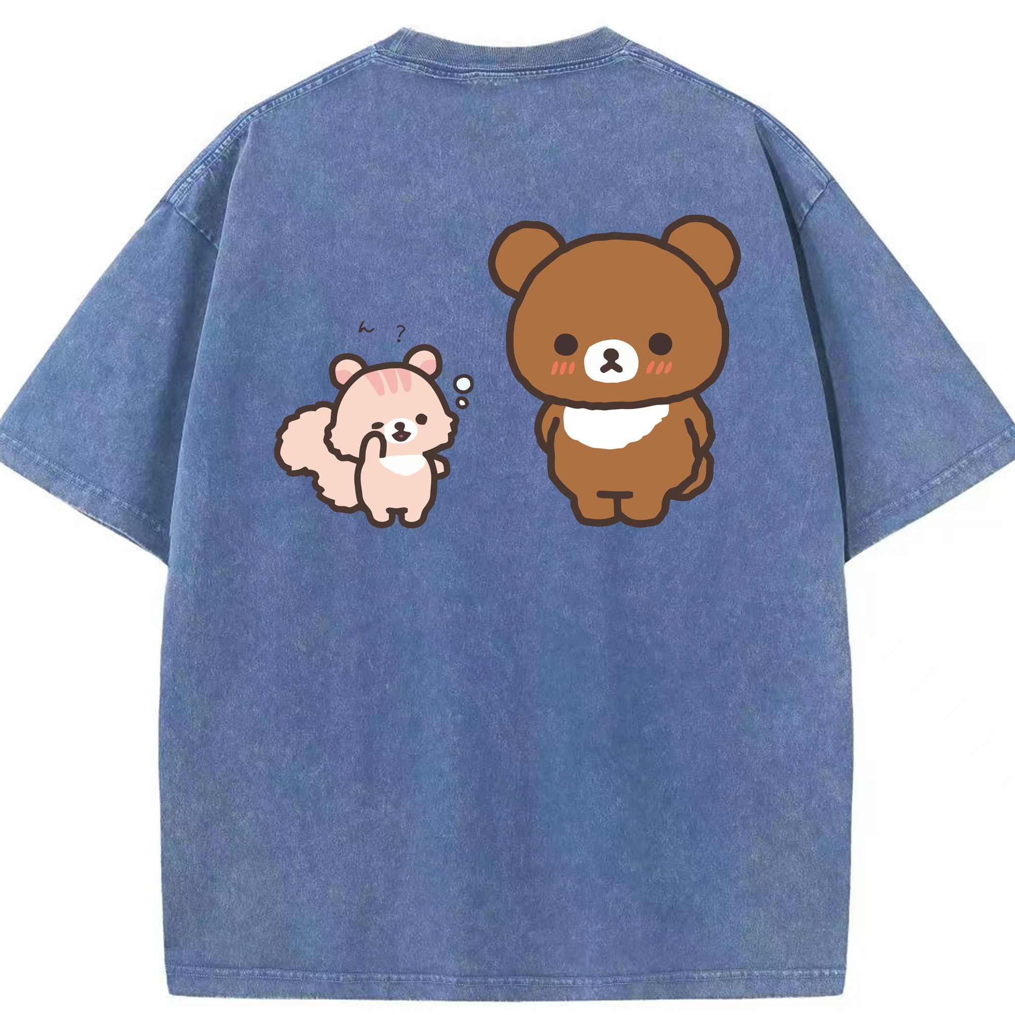 （画像用） リラックマ リラックマ キイロイトリ Rilakkuma Korilakkuma Kiiroitori 綿100% ヴィンテージ風 半袖Tシャツ（背面プリント）
