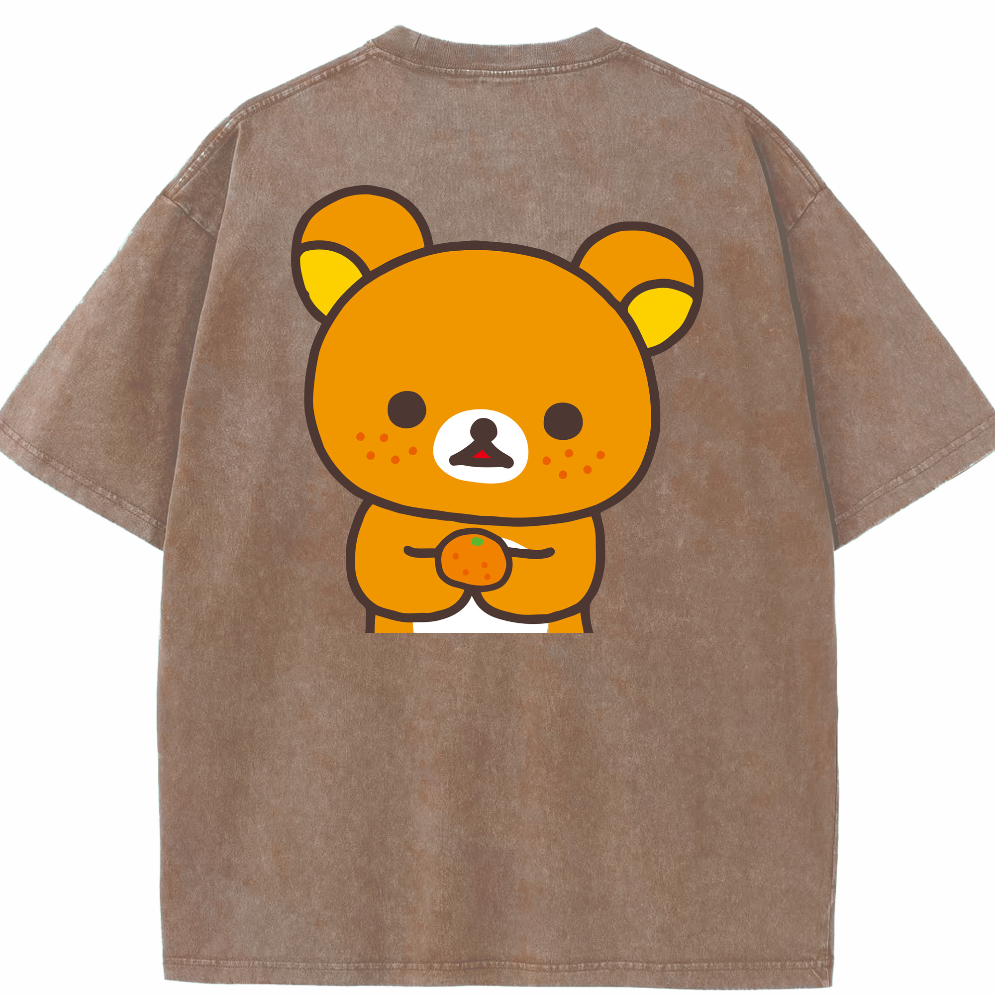 （画像用） リラックマ リラックマ キイロイトリ Rilakkuma Korilakkuma Kiiroitori 綿100% ヴィンテージ風 半袖Tシャツ（背面プリント）