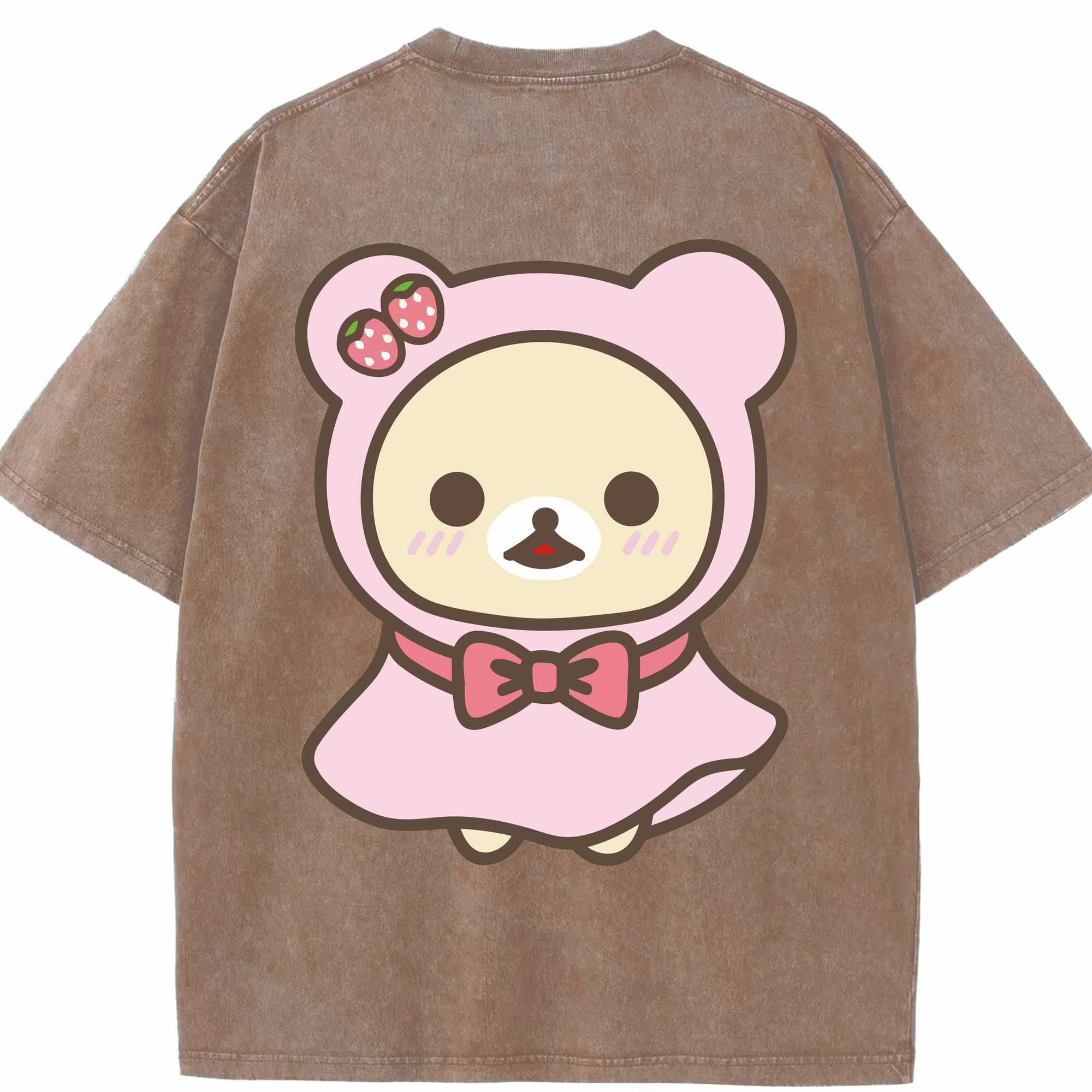 （画像用） リラックマ リラックマ キイロイトリ Rilakkuma Korilakkuma Kiiroitori 綿100% ヴィンテージ風 半袖Tシャツ（背面プリント）