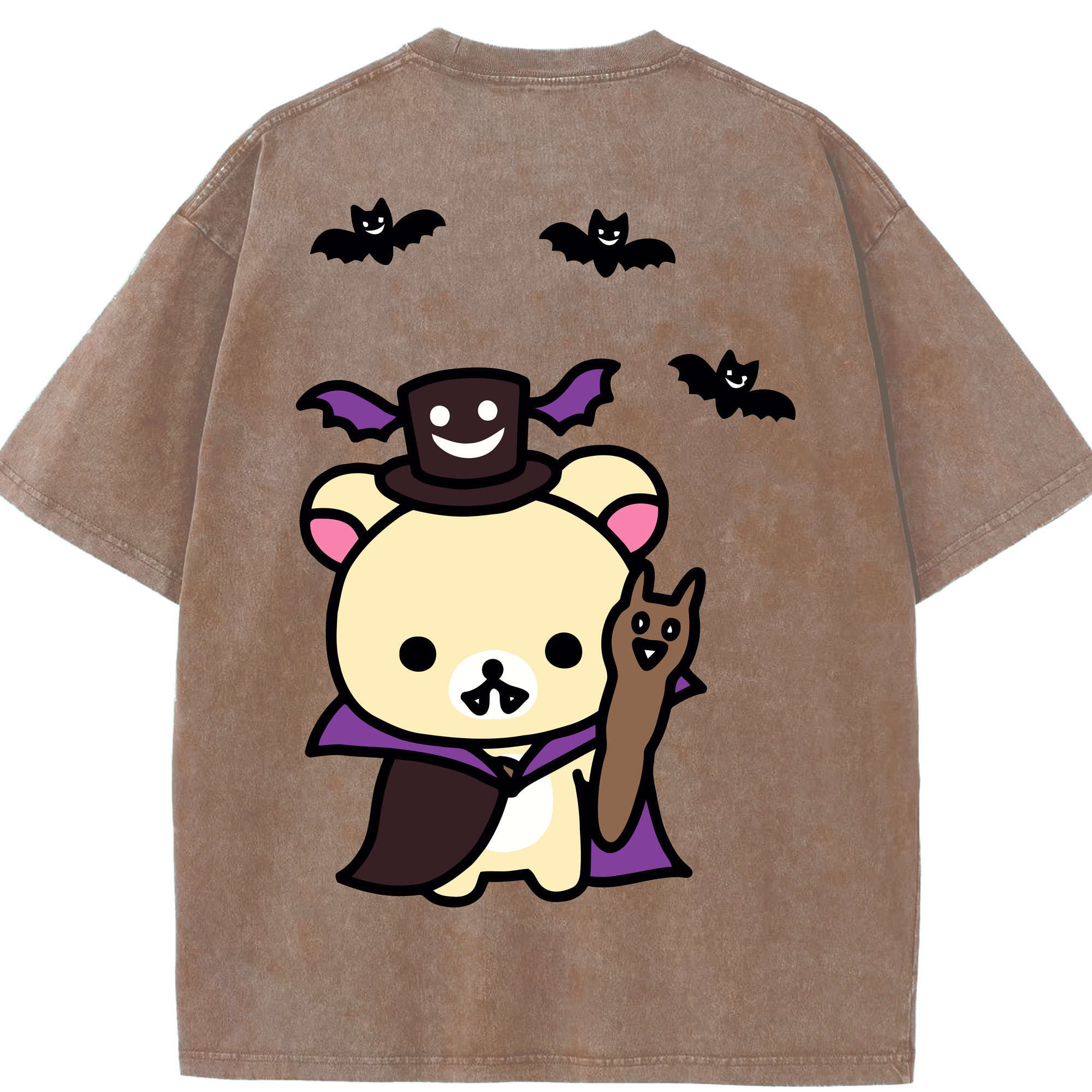 （画像用） リラックマ リラックマ キイロイトリ Rilakkuma Korilakkuma Kiiroitori 綿100% ヴィンテージ風 半袖Tシャツ（背面プリント）