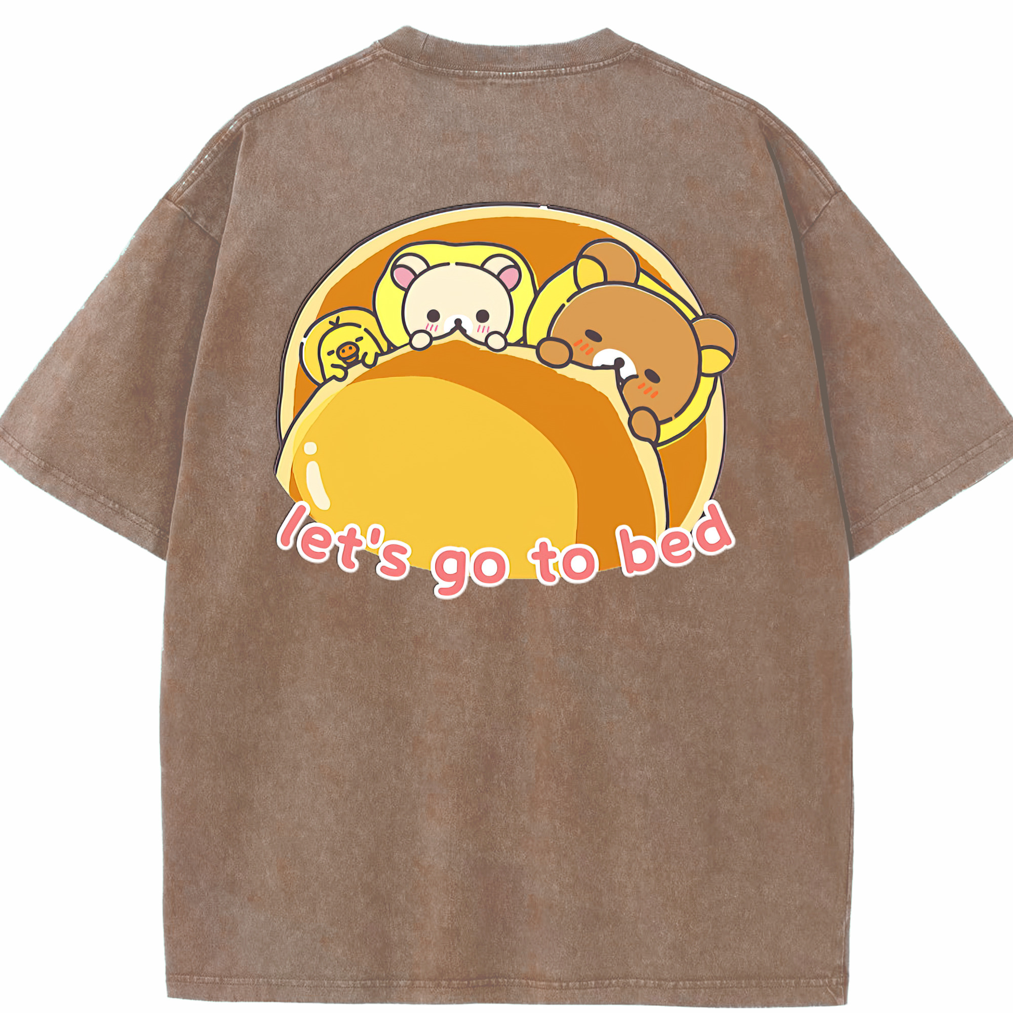（画像用） リラックマ リラックマ キイロイトリ Rilakkuma Korilakkuma Kiiroitori 綿100% ヴィンテージ風 半袖Tシャツ（背面プリント）