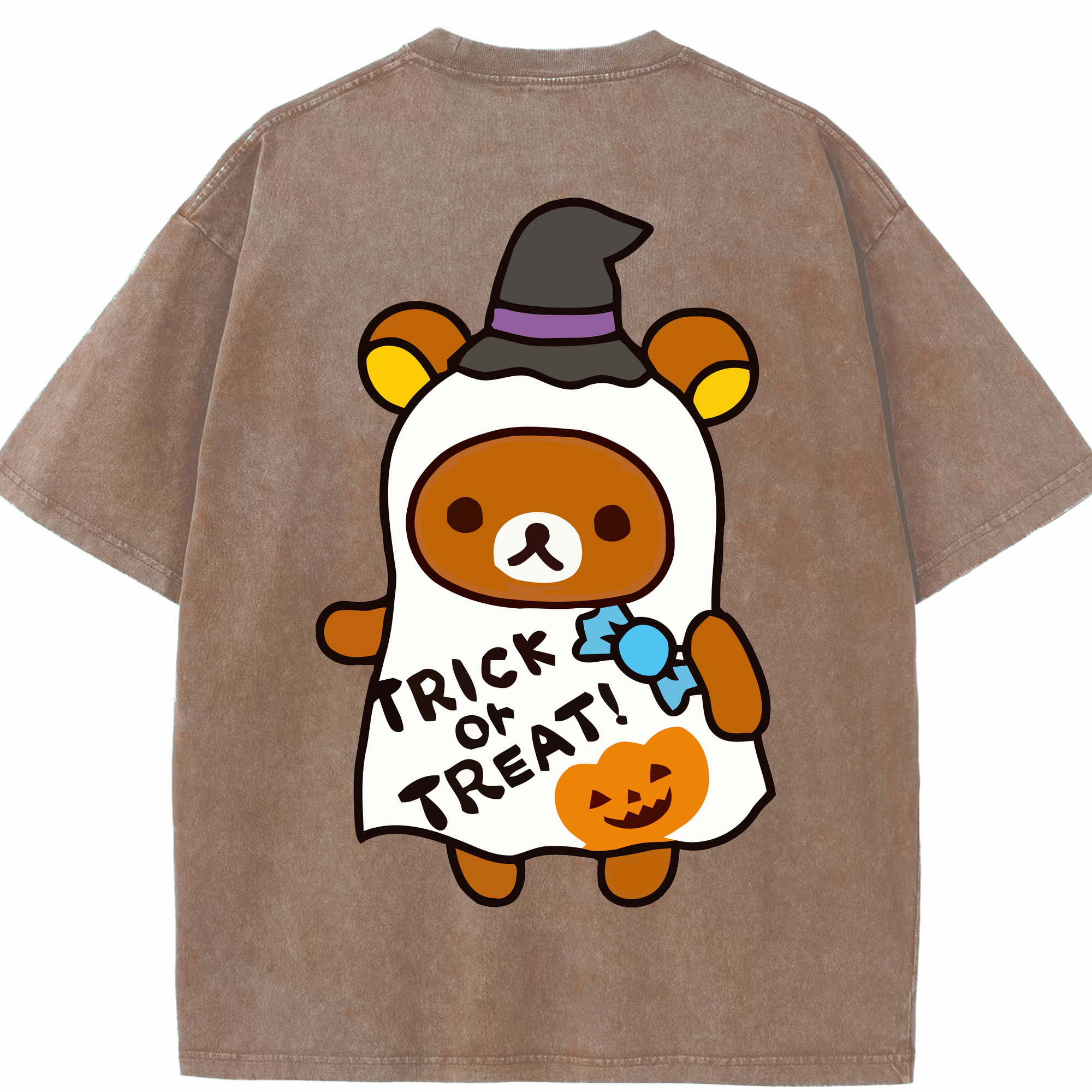 （画像用） リラックマ リラックマ キイロイトリ Rilakkuma Korilakkuma Kiiroitori 綿100% ヴィンテージ風 半袖Tシャツ（背面プリント）