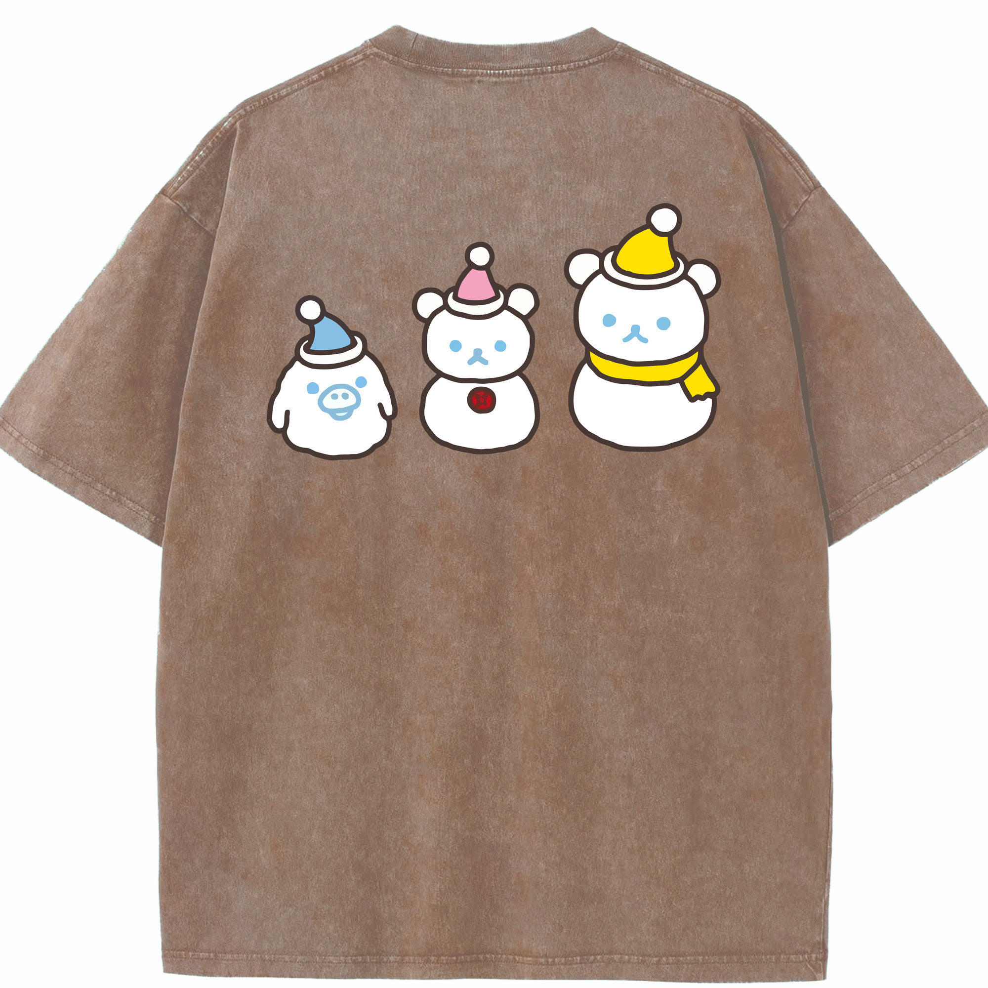 （画像用） リラックマ リラックマ キイロイトリ Rilakkuma Korilakkuma Kiiroitori 綿100% ヴィンテージ風 半袖Tシャツ（背面プリント）