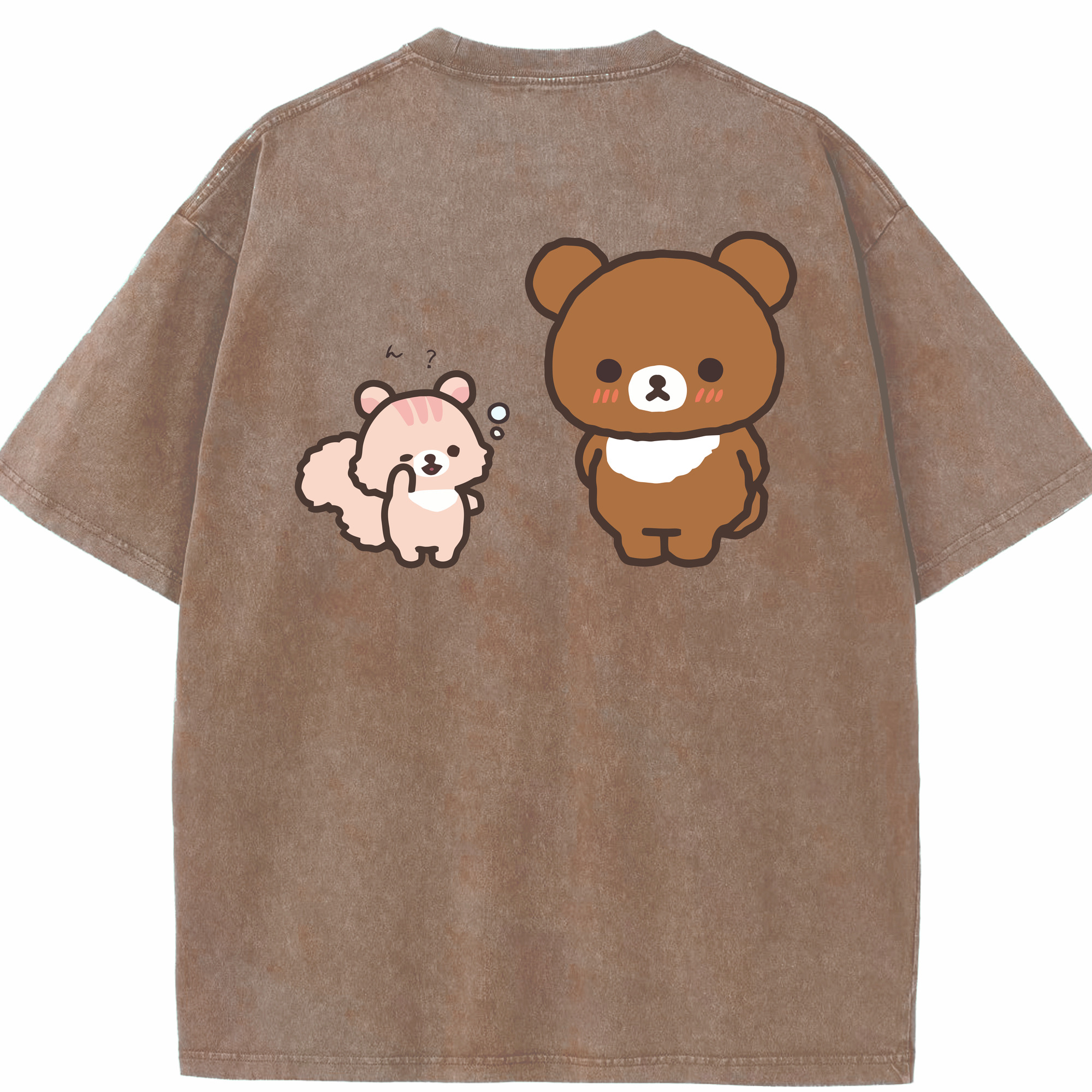 （画像用） リラックマ リラックマ キイロイトリ Rilakkuma Korilakkuma Kiiroitori 綿100% ヴィンテージ風 半袖Tシャツ（背面プリント）