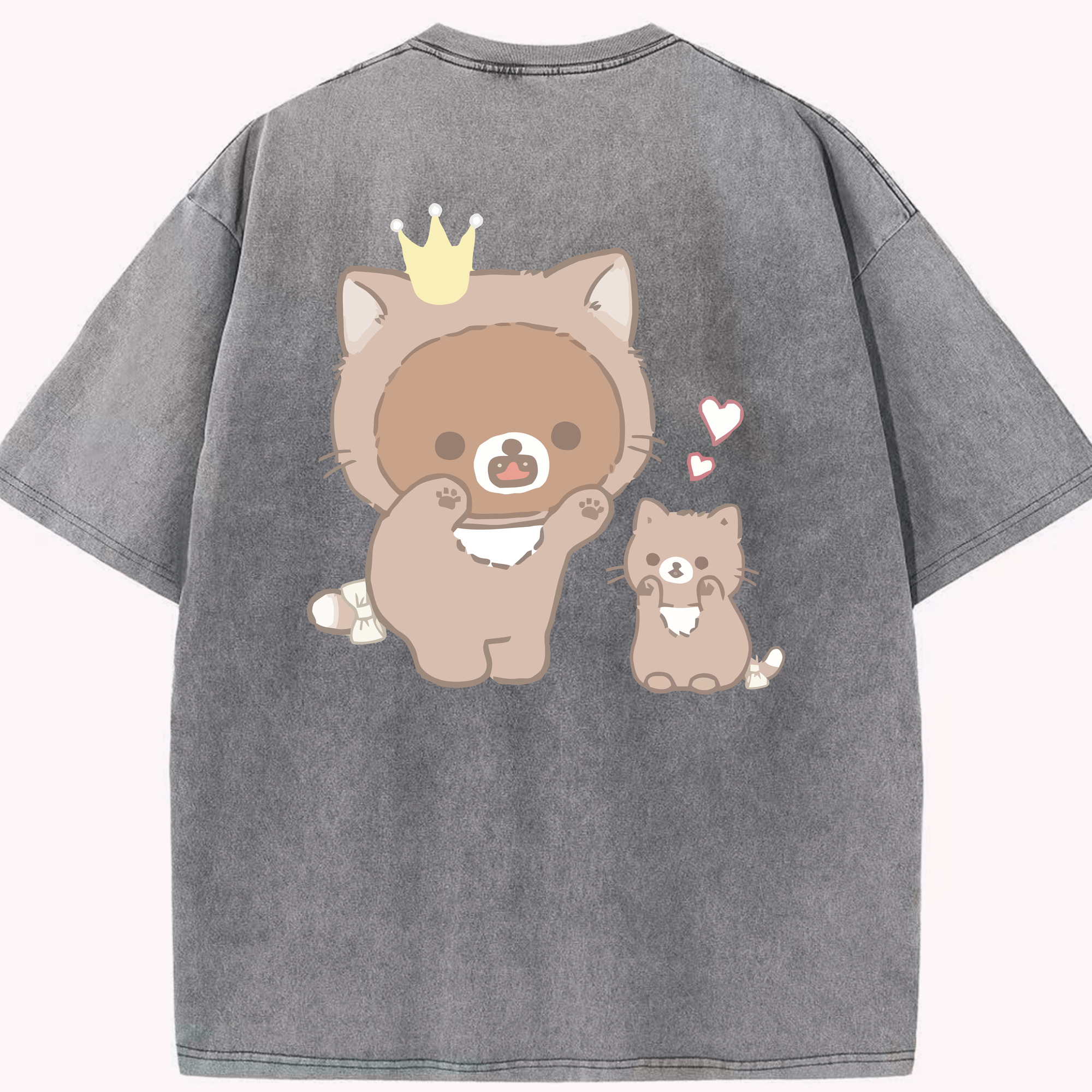 （画像用） リラックマ リラックマ キイロイトリ Rilakkuma Korilakkuma Kiiroitori 綿100% ヴィンテージ風 半袖Tシャツ（背面プリント）