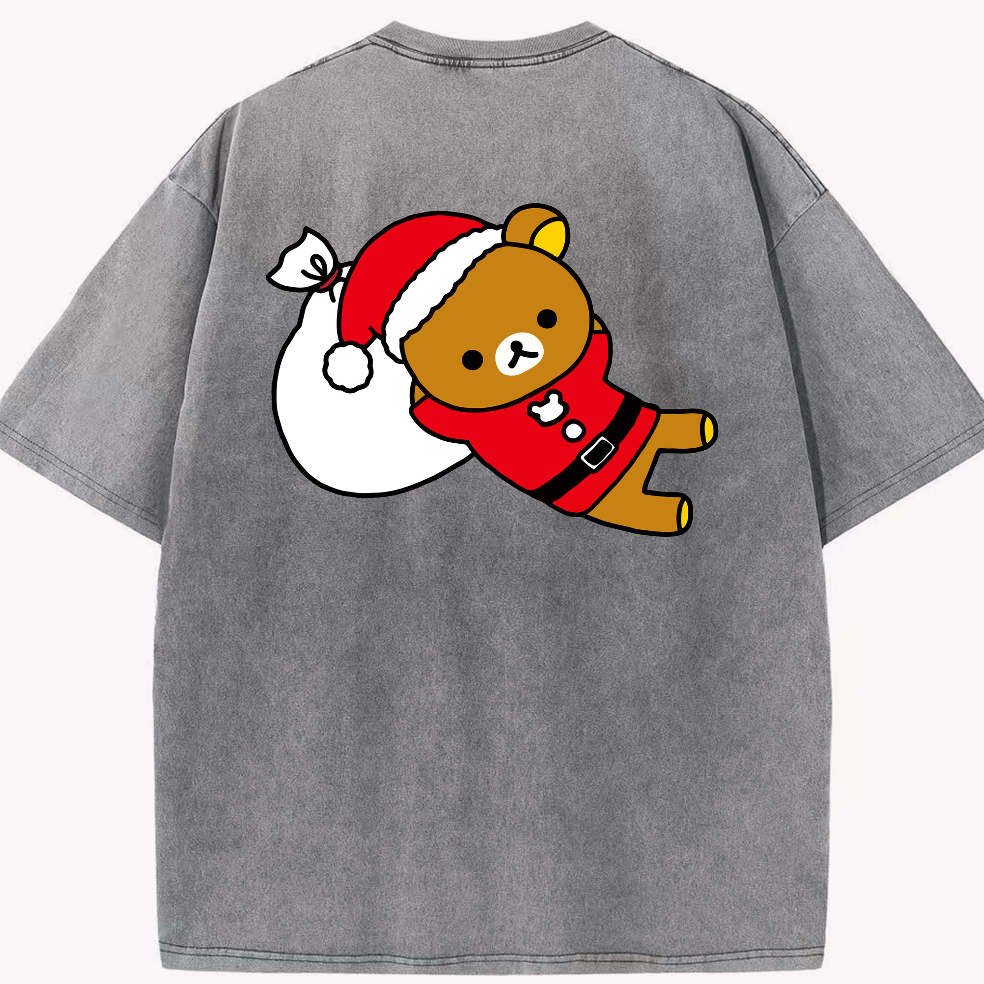 （画像用） リラックマ リラックマ キイロイトリ Rilakkuma Korilakkuma Kiiroitori 綿100% ヴィンテージ風 半袖Tシャツ（背面プリント）