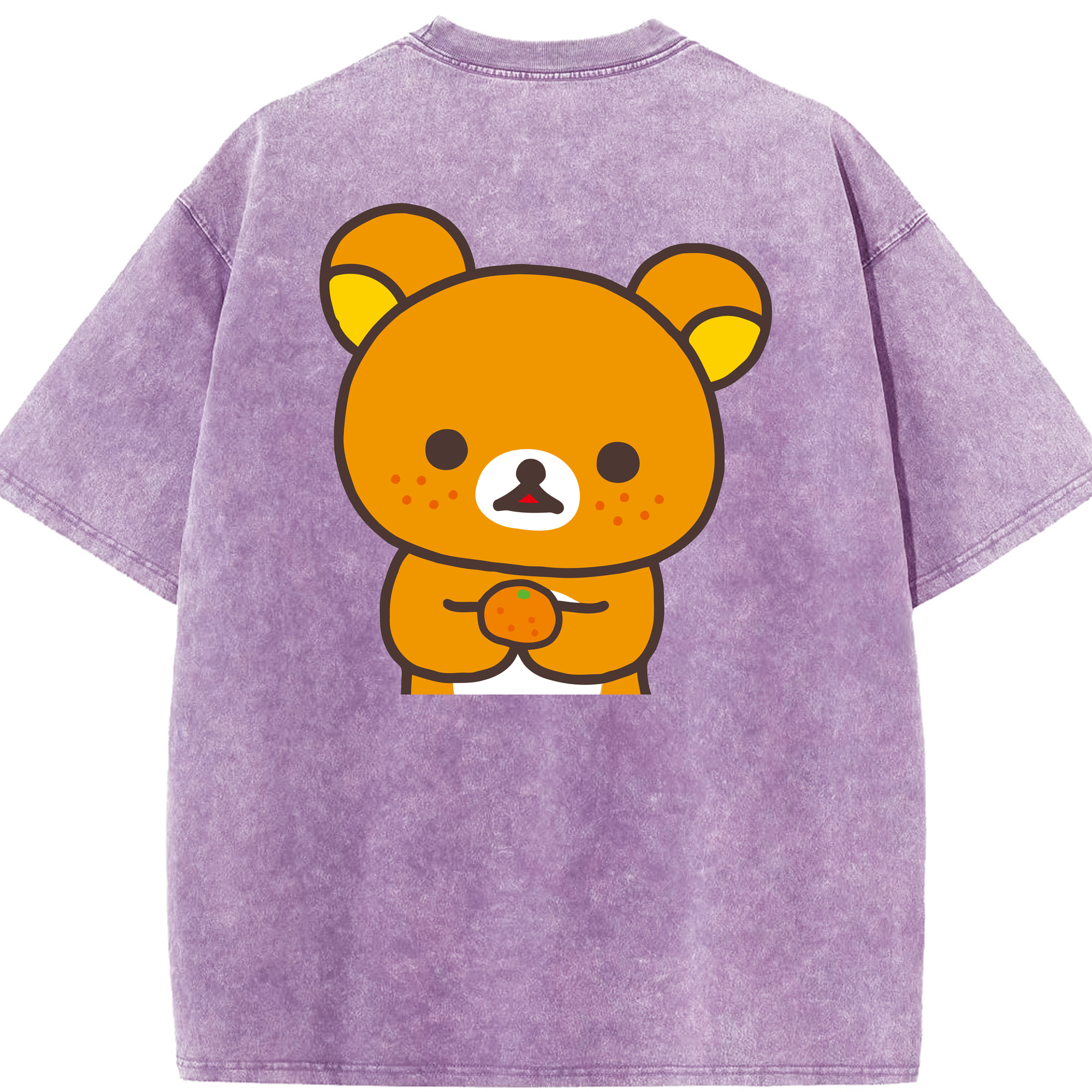 （画像用） リラックマ リラックマ キイロイトリ Rilakkuma Korilakkuma Kiiroitori 綿100% ヴィンテージ風 半袖Tシャツ（背面プリント）