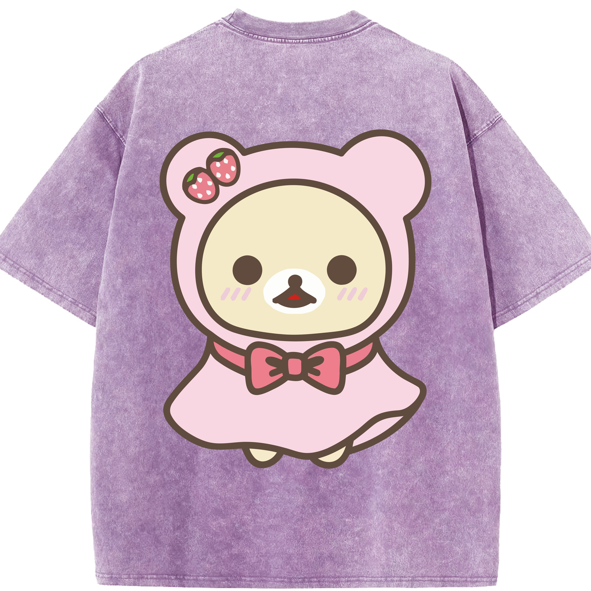 （画像用） リラックマ リラックマ キイロイトリ Rilakkuma Korilakkuma Kiiroitori 綿100% ヴィンテージ風 半袖Tシャツ（背面プリント）