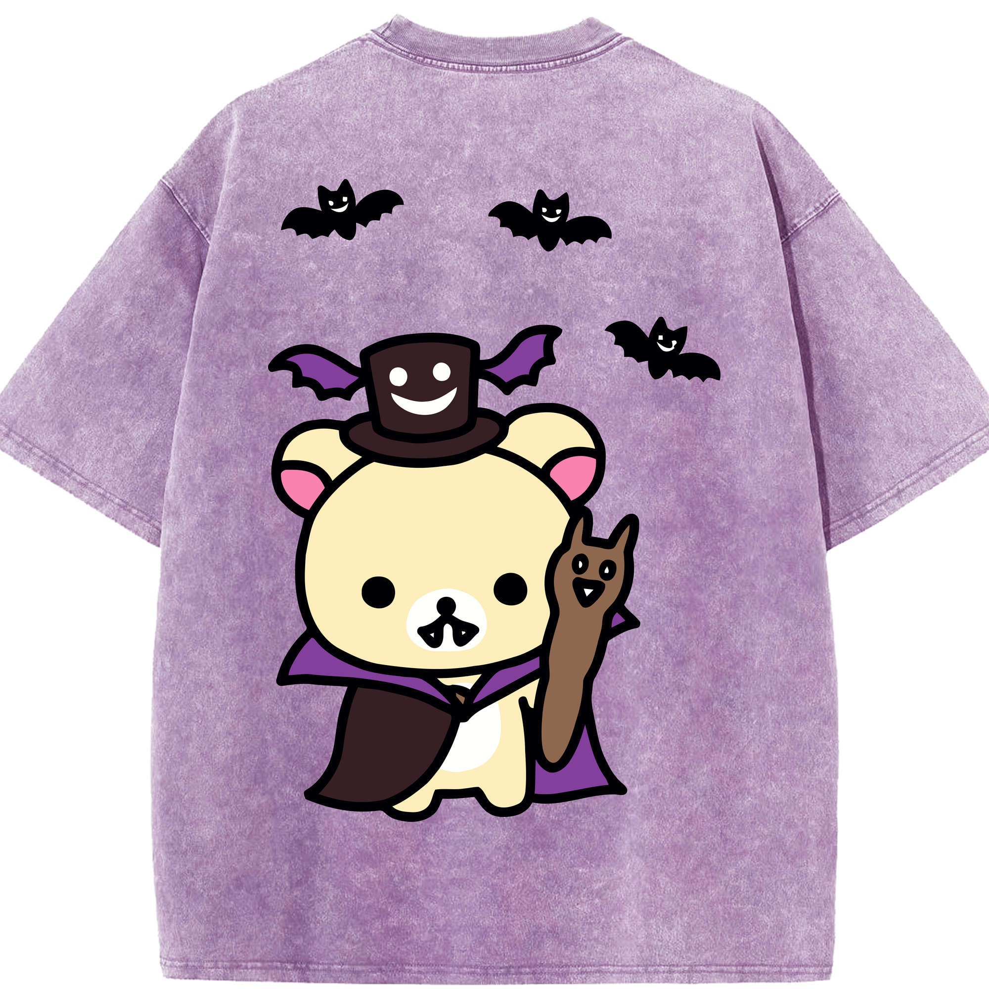 （画像用） リラックマ リラックマ キイロイトリ Rilakkuma Korilakkuma Kiiroitori 綿100% ヴィンテージ風 半袖Tシャツ（背面プリント）