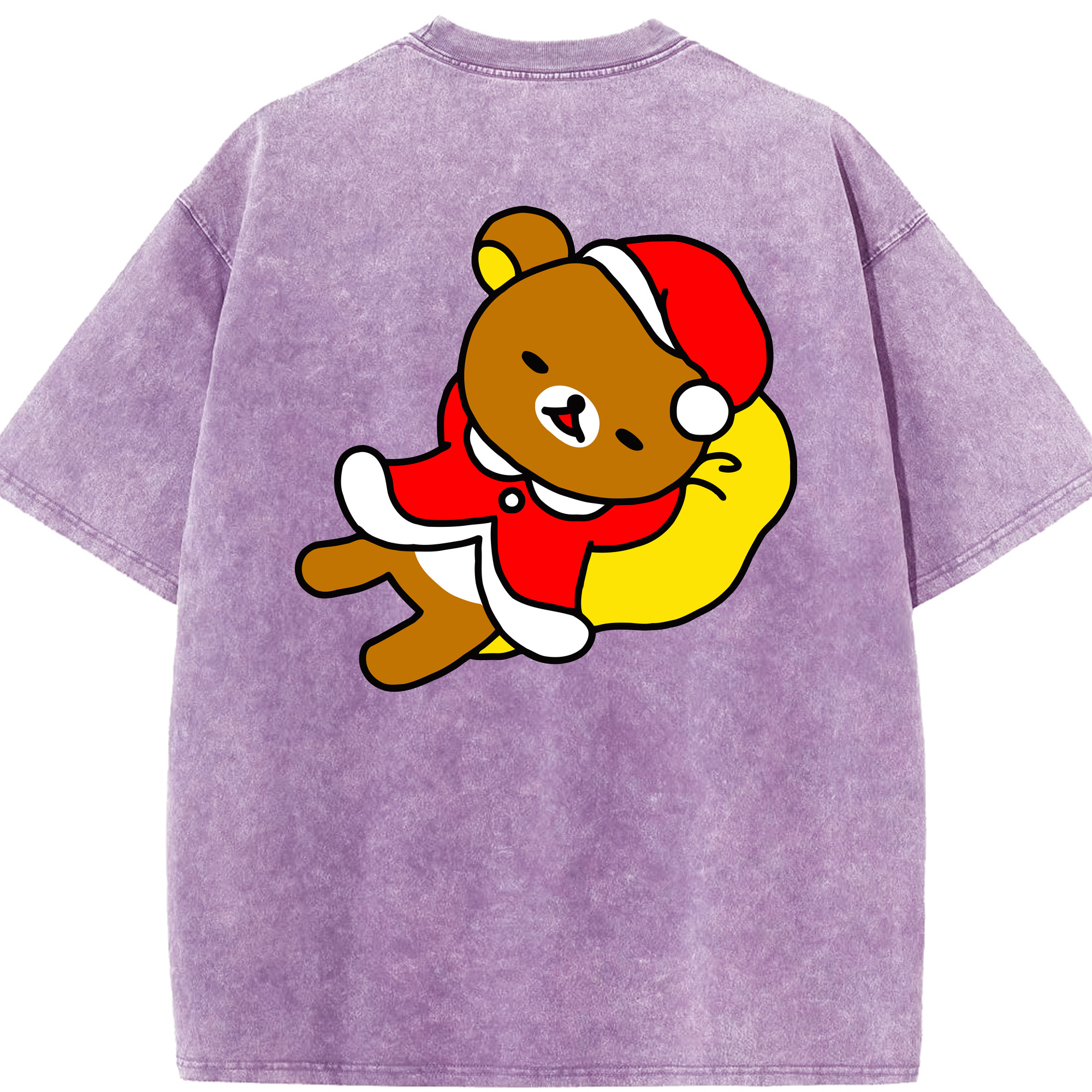 （画像用） リラックマ リラックマ キイロイトリ Rilakkuma Korilakkuma Kiiroitori 綿100% ヴィンテージ風 半袖Tシャツ（背面プリント）
