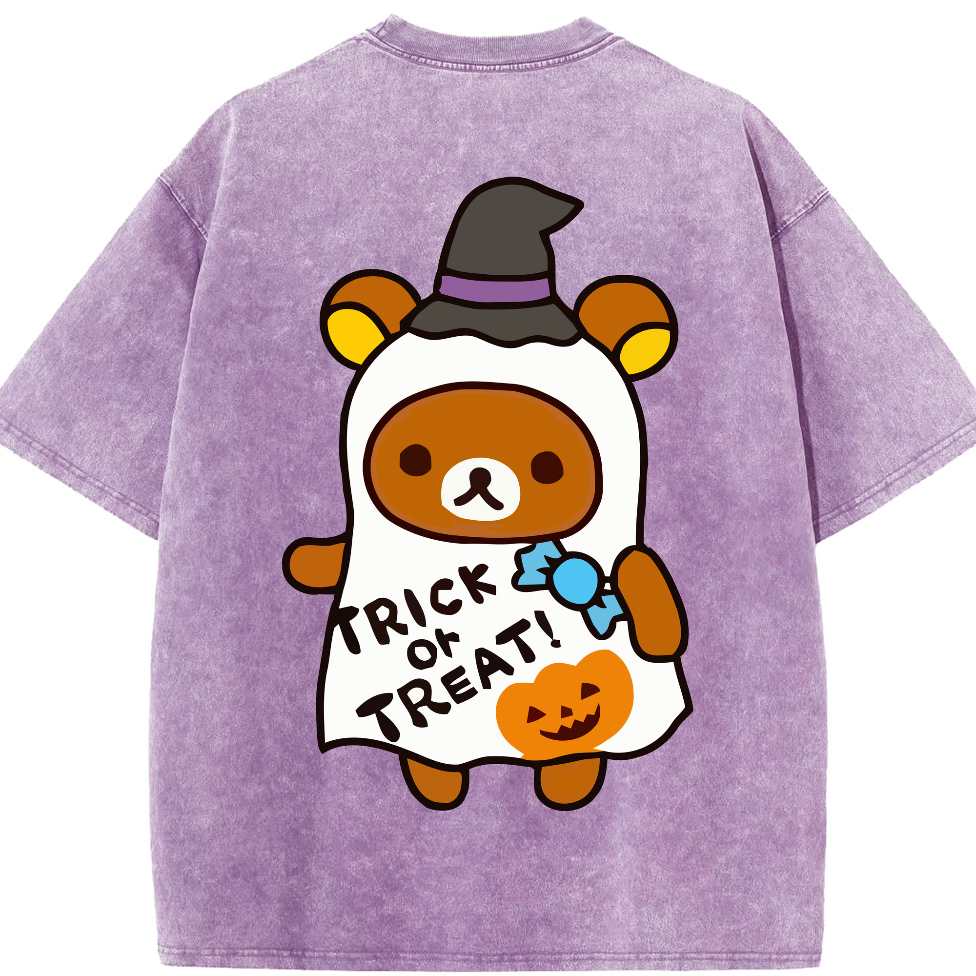 （画像用） リラックマ リラックマ キイロイトリ Rilakkuma Korilakkuma Kiiroitori 綿100% ヴィンテージ風 半袖Tシャツ（背面プリント）