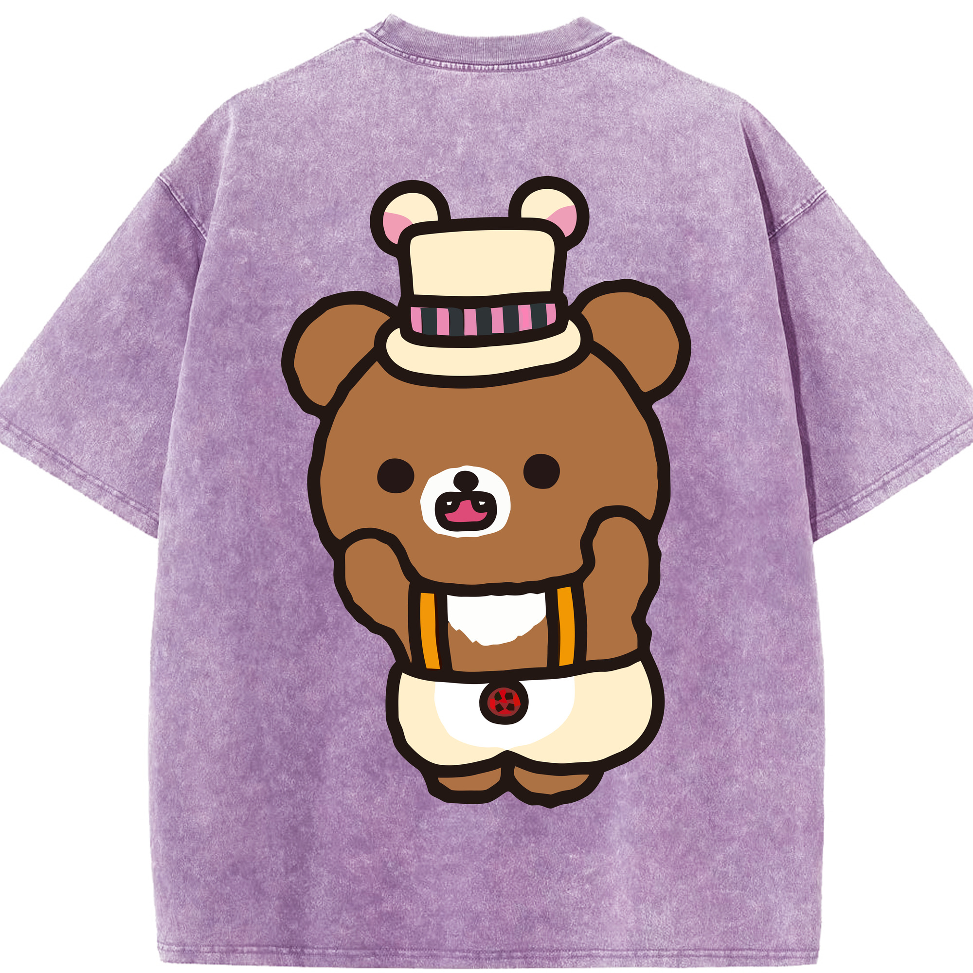 （画像用） リラックマ リラックマ キイロイトリ Rilakkuma Korilakkuma Kiiroitori 綿100% ヴィンテージ風 半袖Tシャツ（背面プリント）