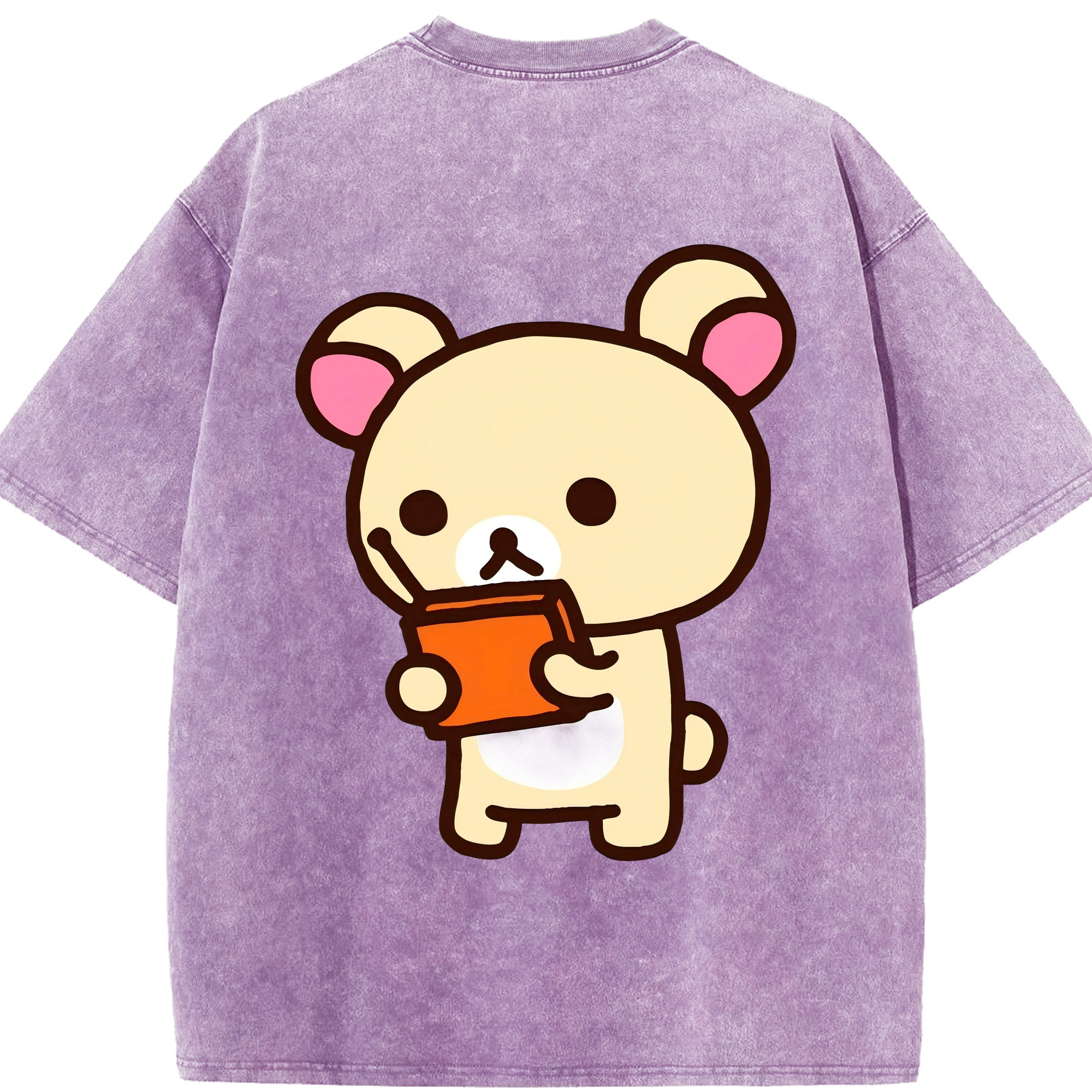 （画像用） リラックマ リラックマ キイロイトリ Rilakkuma Korilakkuma Kiiroitori 綿100% ヴィンテージ風 半袖Tシャツ（背面プリント）