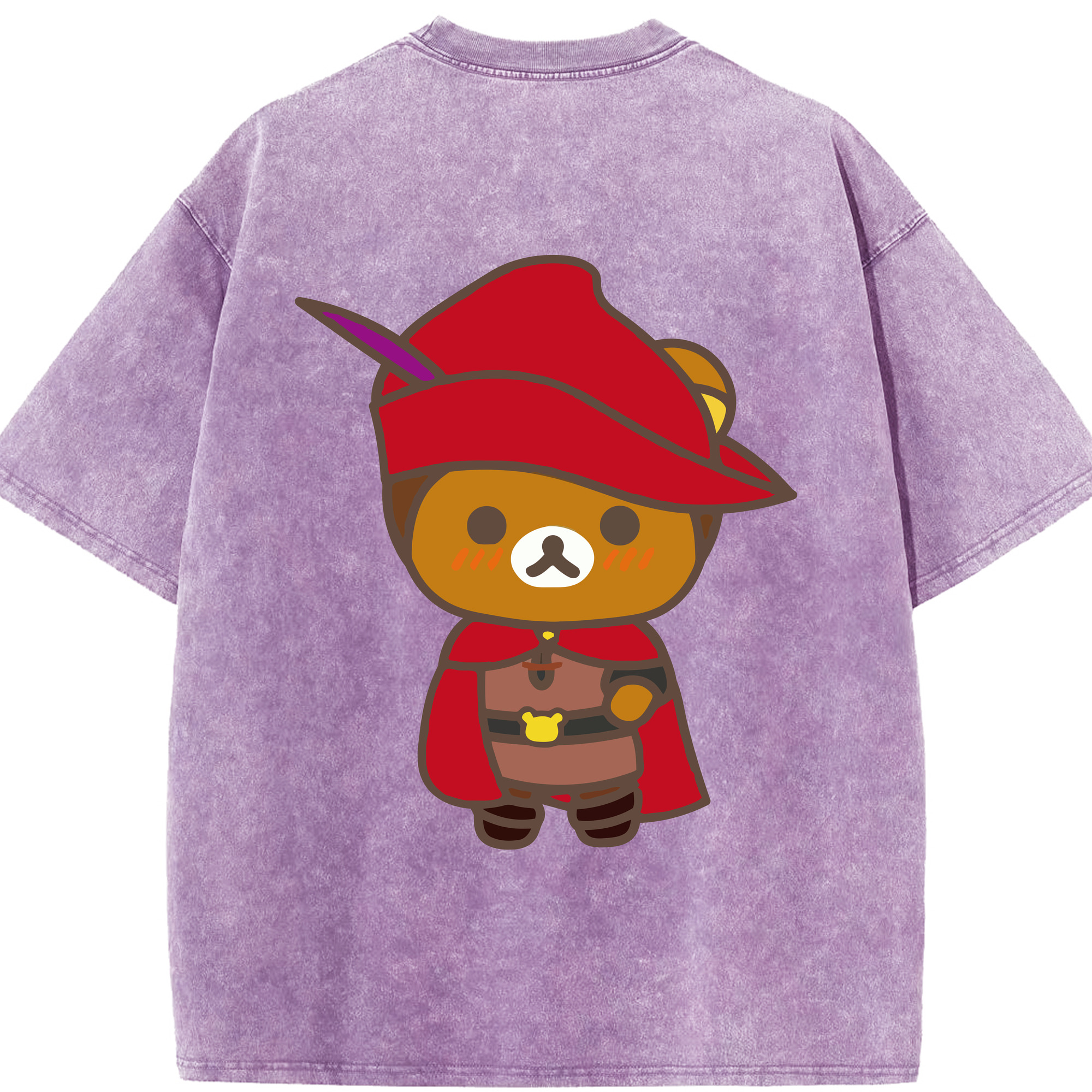 （画像用） リラックマ リラックマ キイロイトリ Rilakkuma Korilakkuma Kiiroitori 綿100% ヴィンテージ風 半袖Tシャツ（背面プリント）