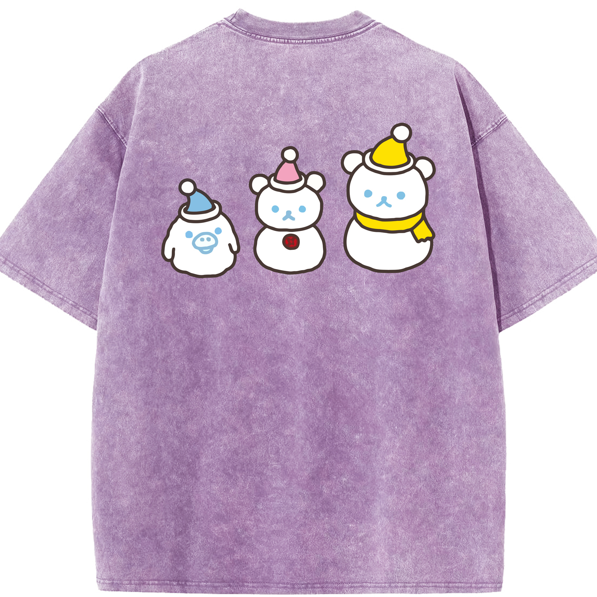 （画像用） リラックマ リラックマ キイロイトリ Rilakkuma Korilakkuma Kiiroitori 綿100% ヴィンテージ風 半袖Tシャツ（背面プリント）