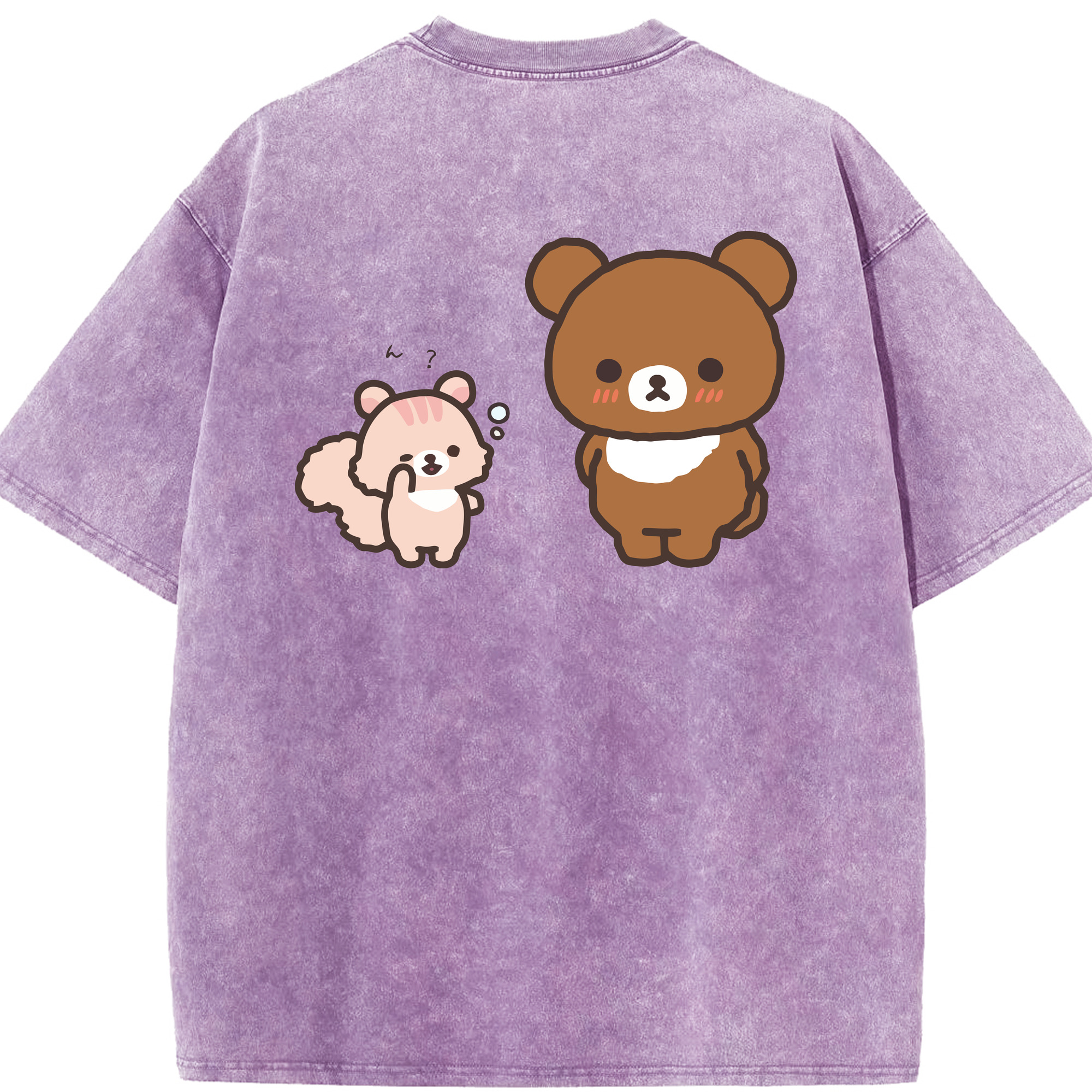 （画像用） リラックマ リラックマ キイロイトリ Rilakkuma Korilakkuma Kiiroitori 綿100% ヴィンテージ風 半袖Tシャツ（背面プリント）
