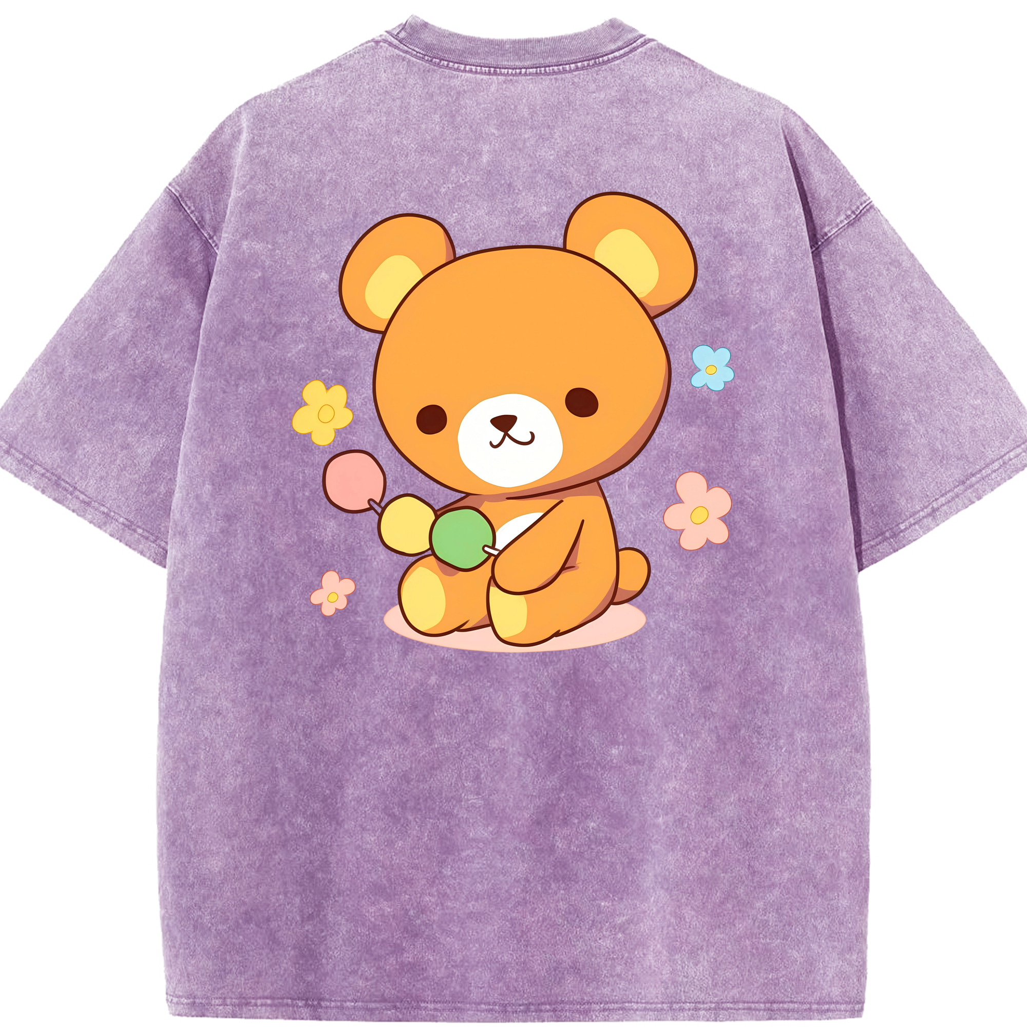 （画像用） リラックマ リラックマ キイロイトリ Rilakkuma Korilakkuma Kiiroitori 綿100% ヴィンテージ風 半袖Tシャツ（背面プリント）