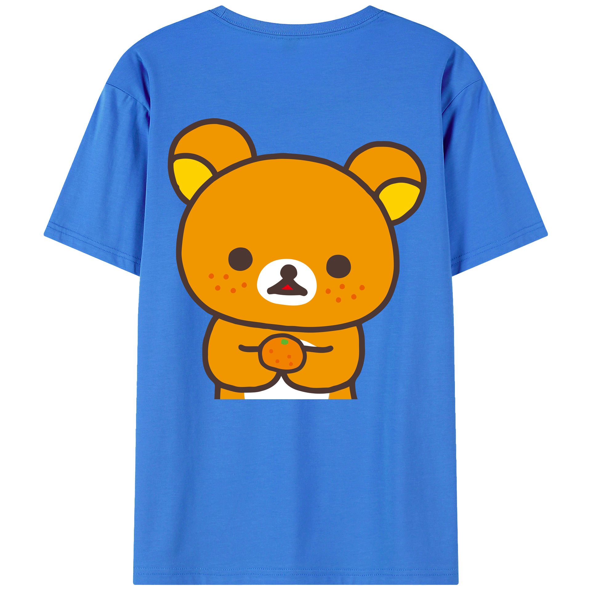 （画像用） リラックマ リラックマ キイロイトリ Rilakkuma Korilakkuma Kiiroitori 綿100％ メンズ半袖Tシャツ（バックプリント） 通気性