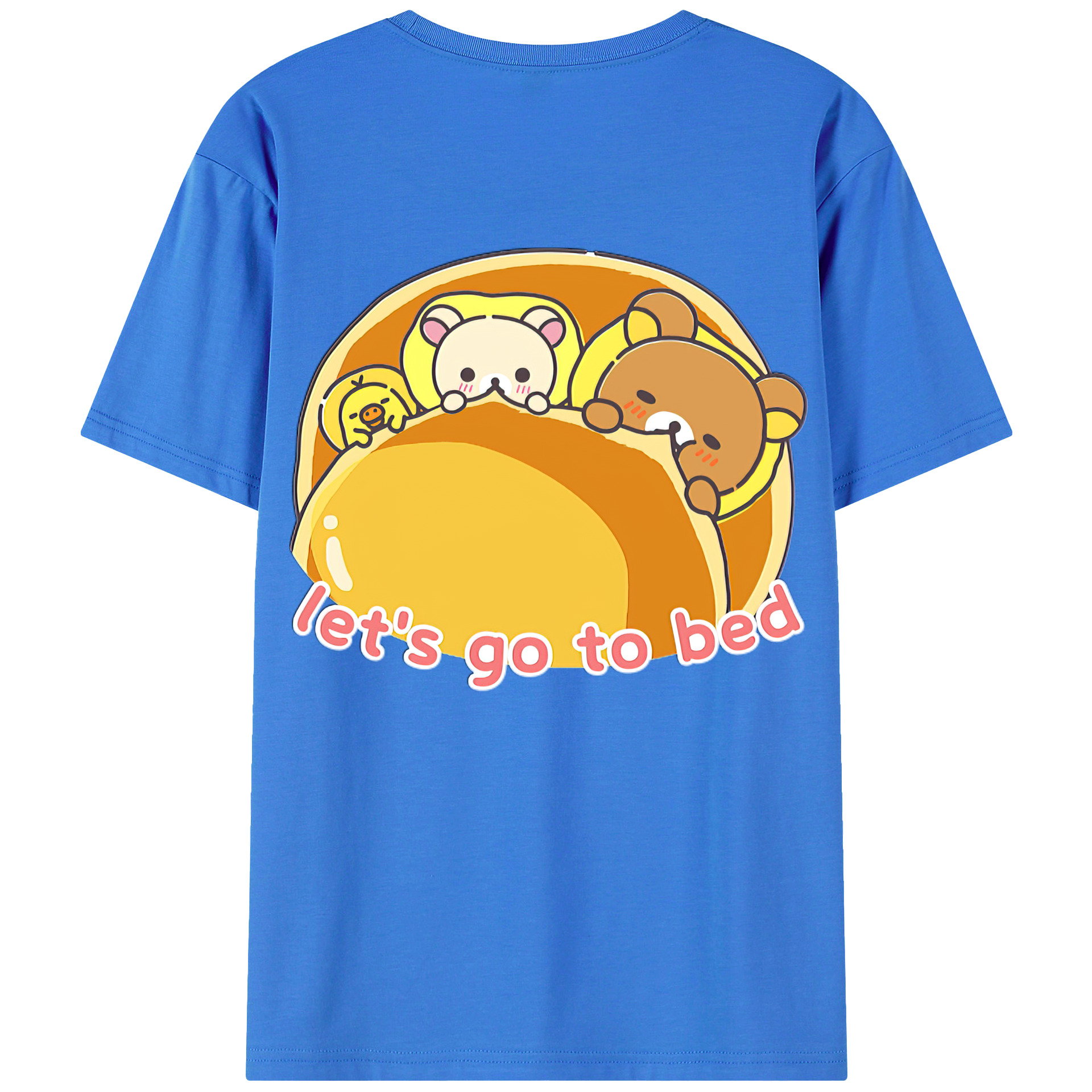 （画像用） リラックマ リラックマ キイロイトリ Rilakkuma Korilakkuma Kiiroitori 綿100％ メンズ半袖Tシャツ（バックプリント） 通気性