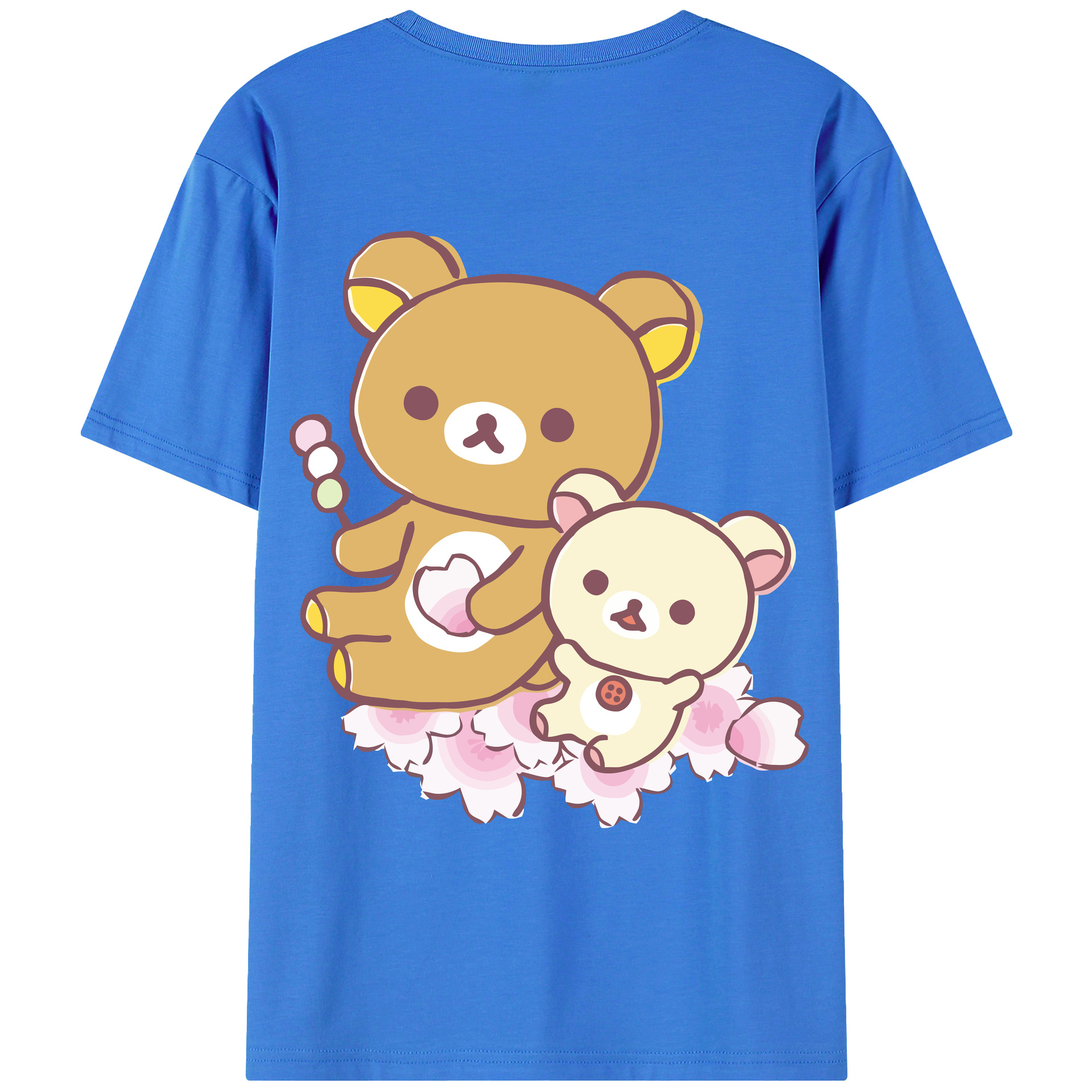 （画像用） リラックマ リラックマ キイロイトリ Rilakkuma Korilakkuma Kiiroitori 綿100％ メンズ半袖Tシャツ（バックプリント） 通気性