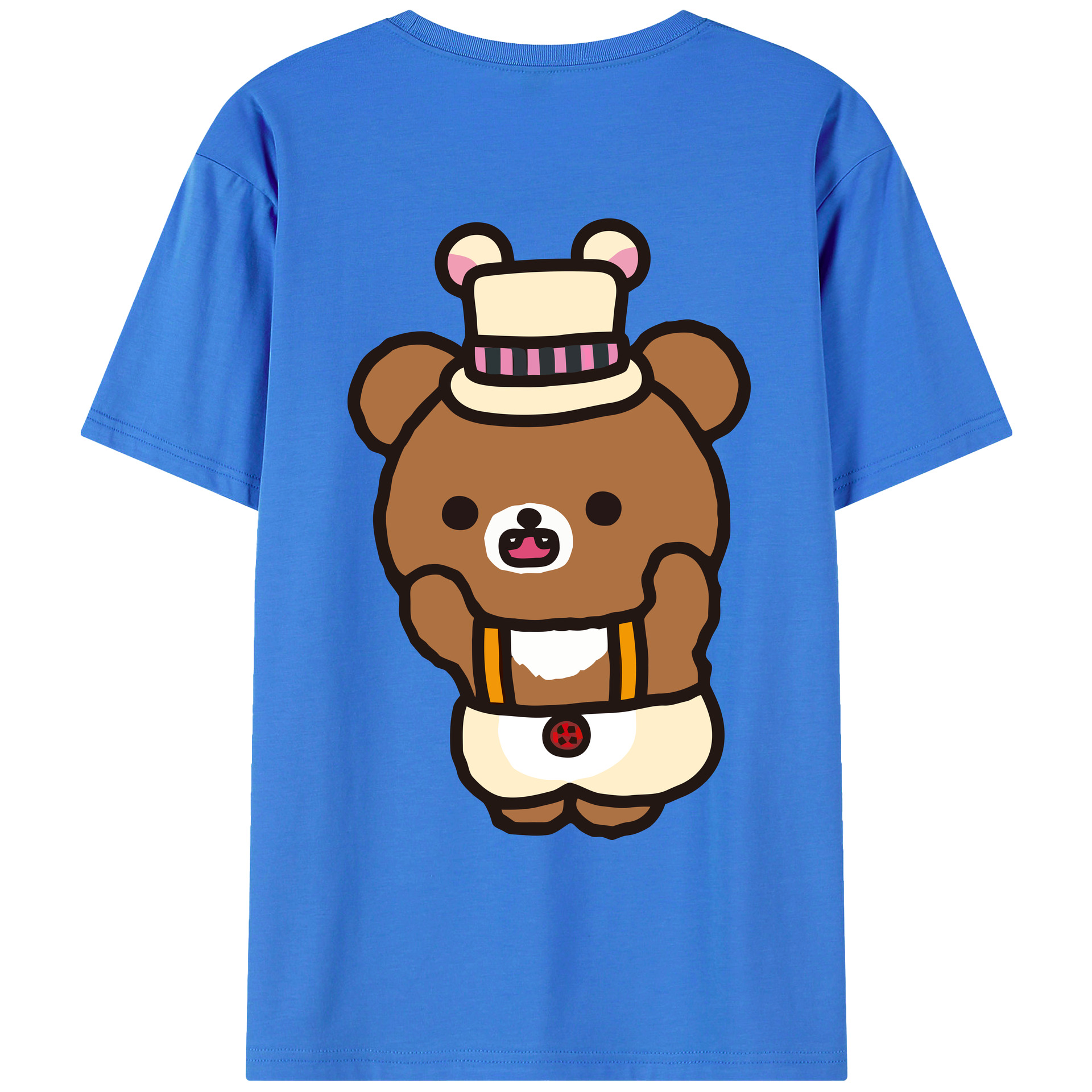 （画像用） リラックマ リラックマ キイロイトリ Rilakkuma Korilakkuma Kiiroitori 綿100％ メンズ半袖Tシャツ（バックプリント） 通気性