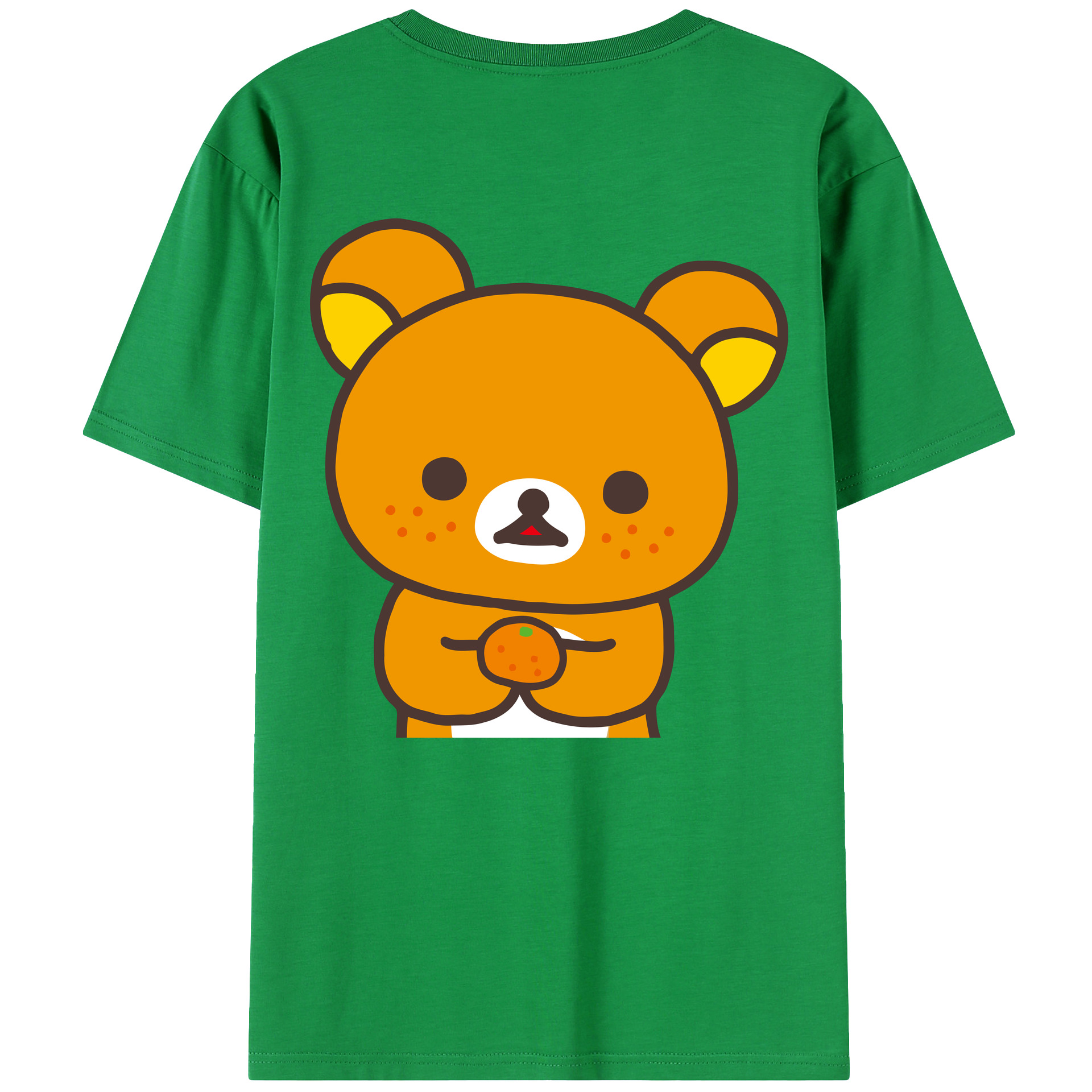 （画像用） リラックマ リラックマ キイロイトリ Rilakkuma Korilakkuma Kiiroitori 綿100％ メンズ半袖Tシャツ（バックプリント） 通気性