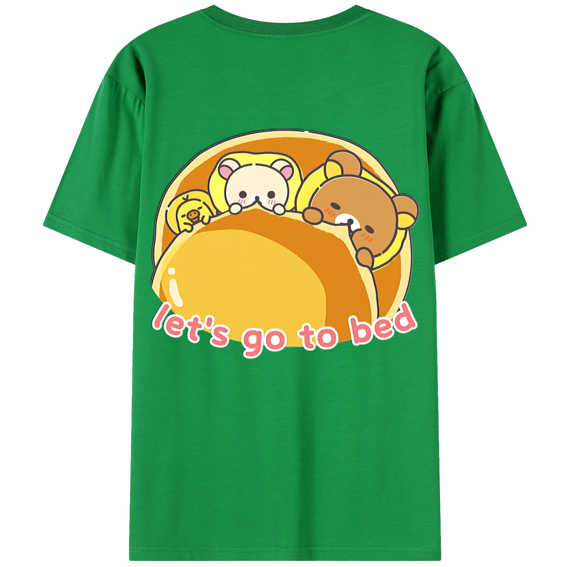 （画像用） リラックマ リラックマ キイロイトリ Rilakkuma Korilakkuma Kiiroitori 綿100％ メンズ半袖Tシャツ（バックプリント） 通気性