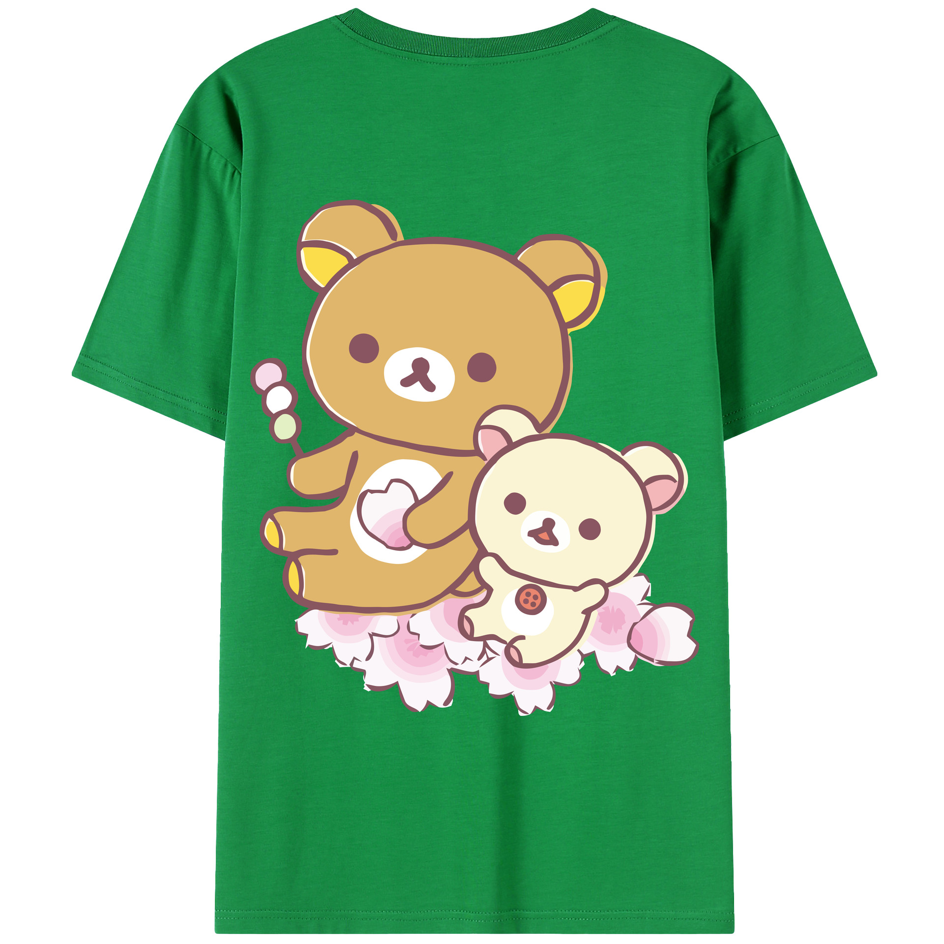 （画像用） リラックマ リラックマ キイロイトリ Rilakkuma Korilakkuma Kiiroitori 綿100％ メンズ半袖Tシャツ（バックプリント） 通気性