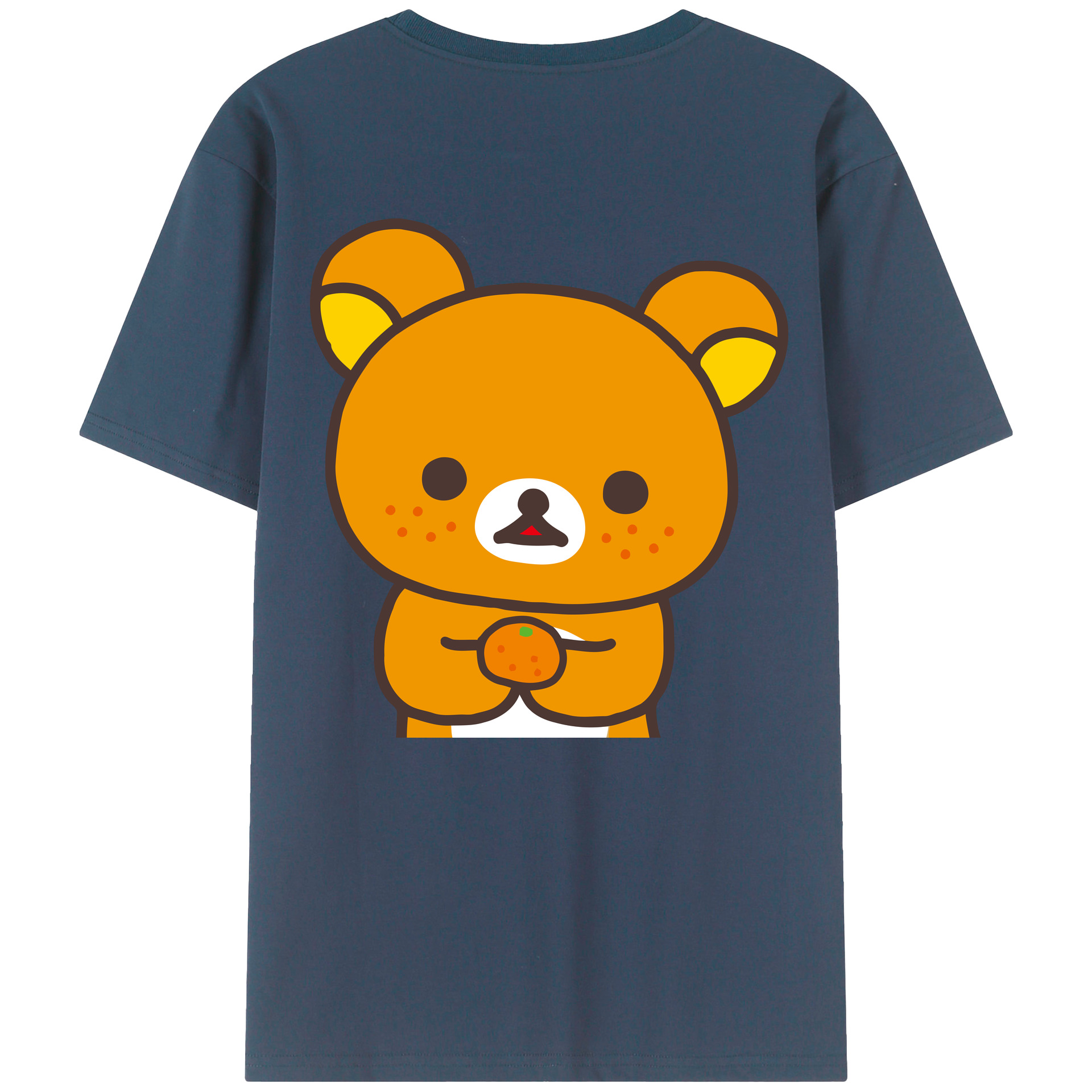 （画像用） リラックマ リラックマ キイロイトリ Rilakkuma Korilakkuma Kiiroitori 綿100％ メンズ半袖Tシャツ（バックプリント） 通気性