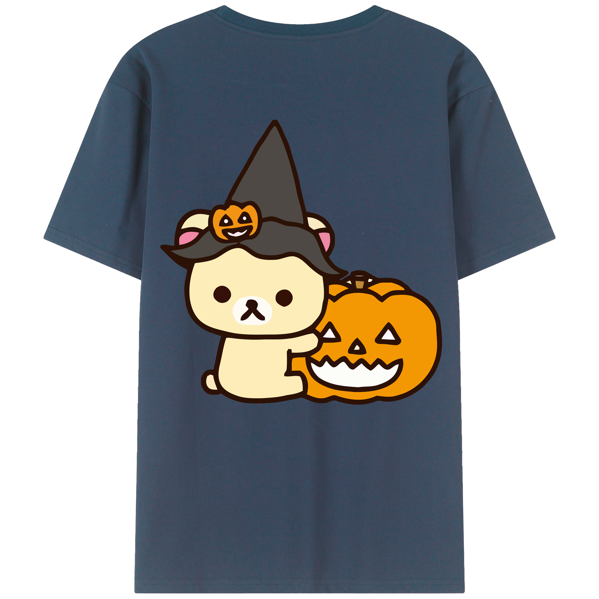 （画像用） リラックマ リラックマ キイロイトリ Rilakkuma Korilakkuma Kiiroitori 綿100％ メンズ半袖Tシャツ（バックプリント） 通気性