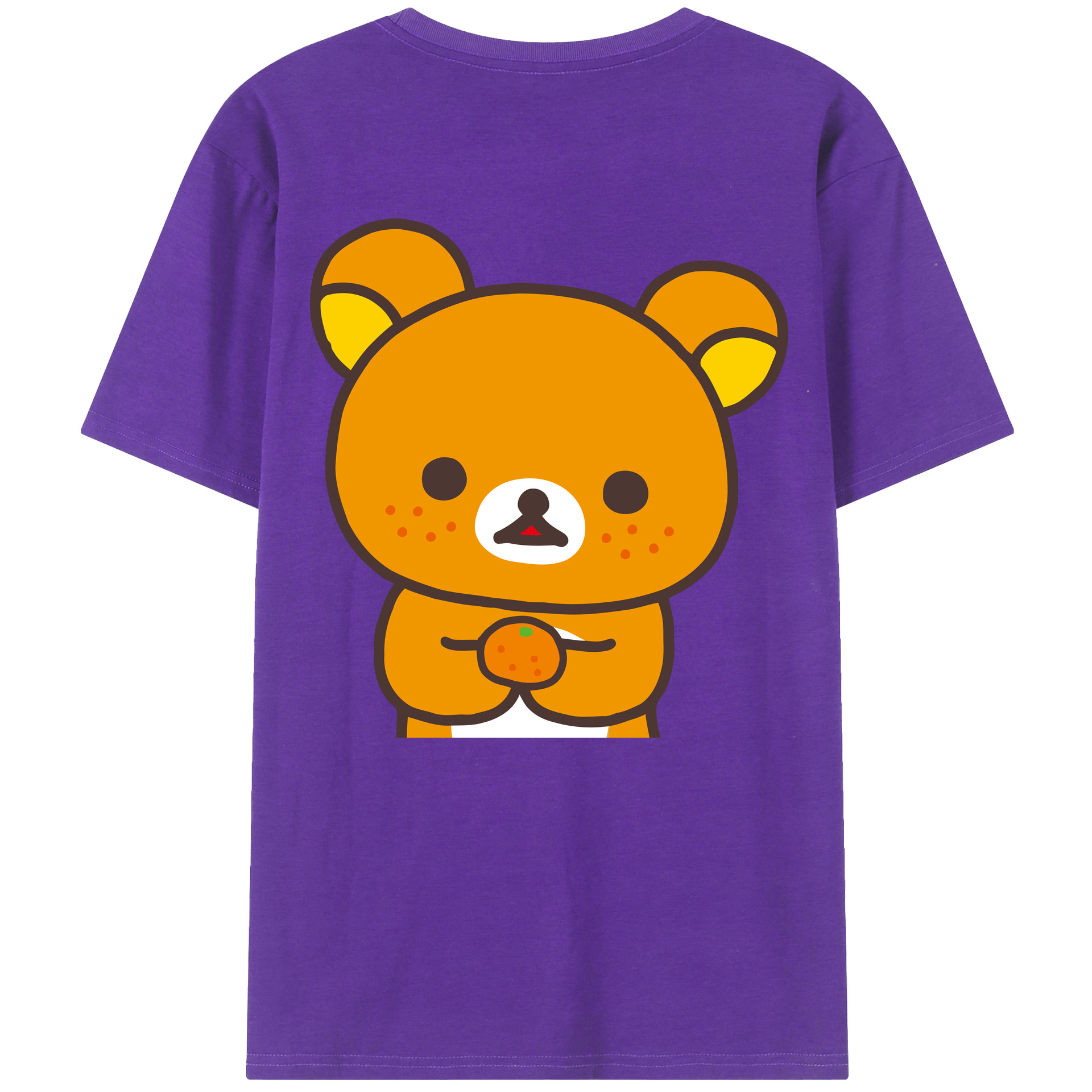 （画像用） リラックマ リラックマ キイロイトリ Rilakkuma Korilakkuma Kiiroitori 綿100％ メンズ半袖Tシャツ（バックプリント） 通気性
