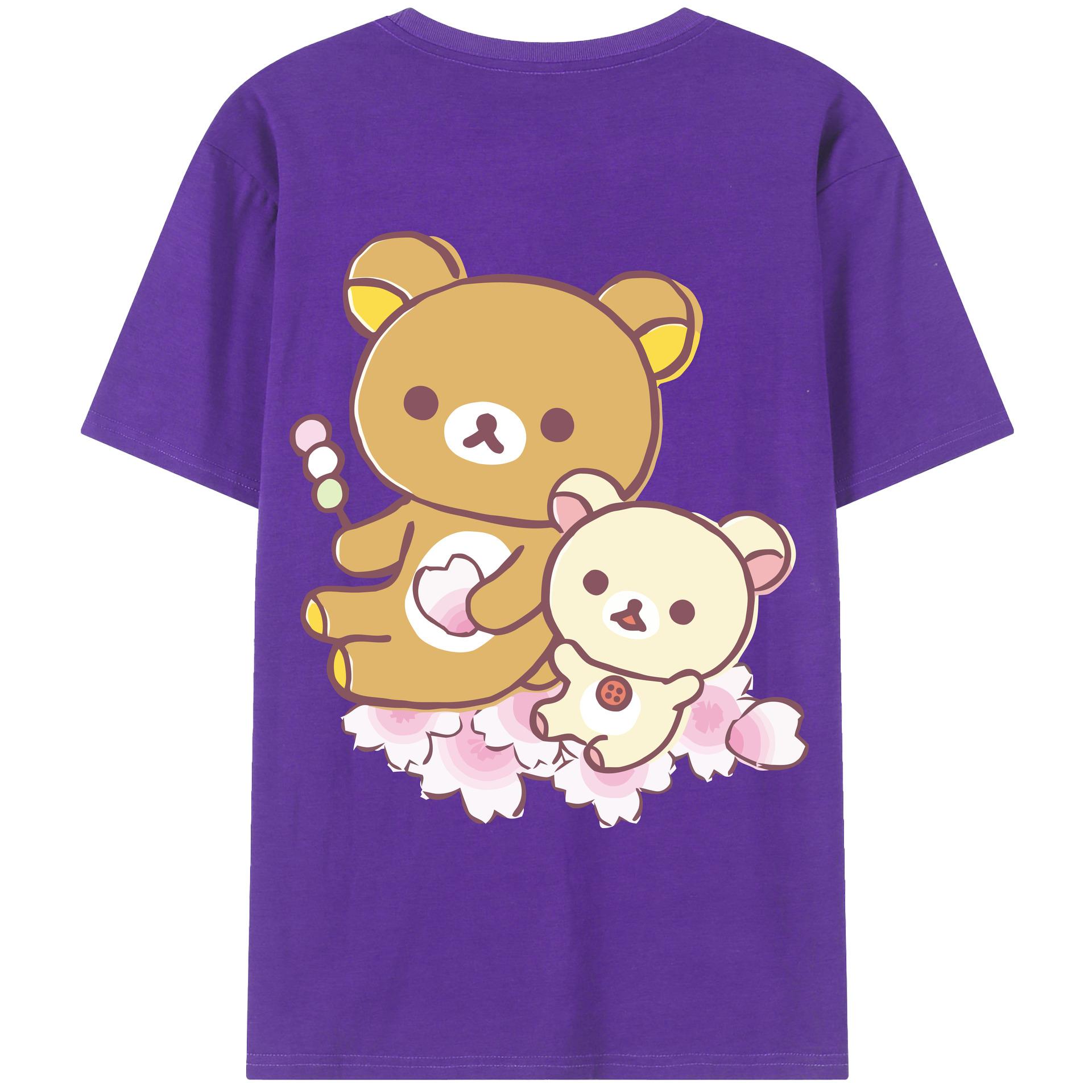 （画像用） リラックマ リラックマ キイロイトリ Rilakkuma Korilakkuma Kiiroitori 綿100％ メンズ半袖Tシャツ（バックプリント） 通気性