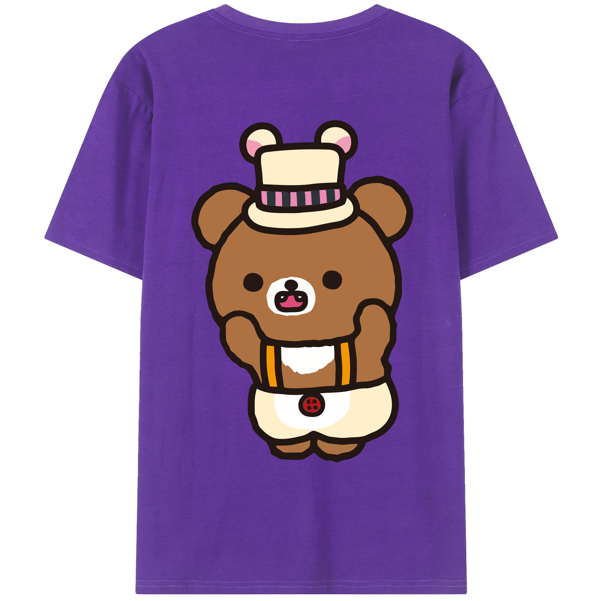 （画像用） リラックマ リラックマ キイロイトリ Rilakkuma Korilakkuma Kiiroitori 綿100％ メンズ半袖Tシャツ（バックプリント） 通気性