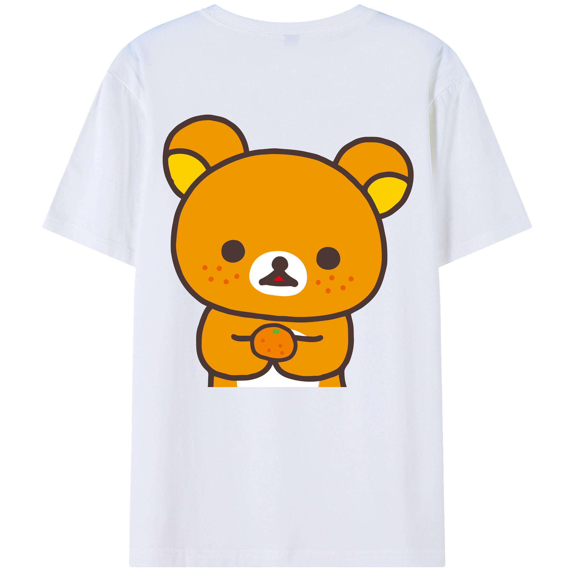 （画像用） リラックマ リラックマ キイロイトリ Rilakkuma Korilakkuma Kiiroitori 綿100％ メンズ半袖Tシャツ（バックプリント） 通気性