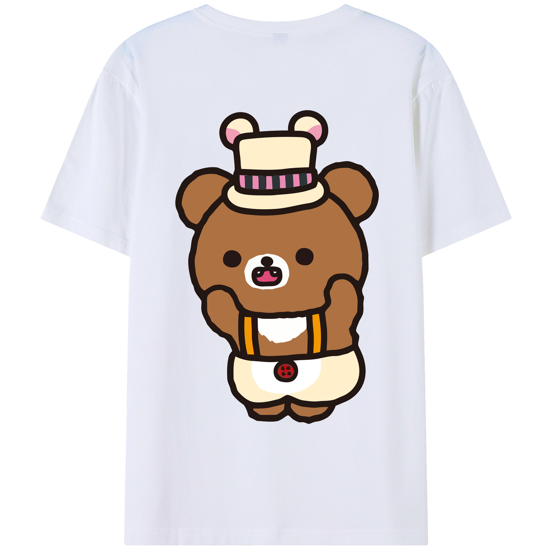 （画像用） リラックマ リラックマ キイロイトリ Rilakkuma Korilakkuma Kiiroitori 綿100％ メンズ半袖Tシャツ（バックプリント） 通気性
