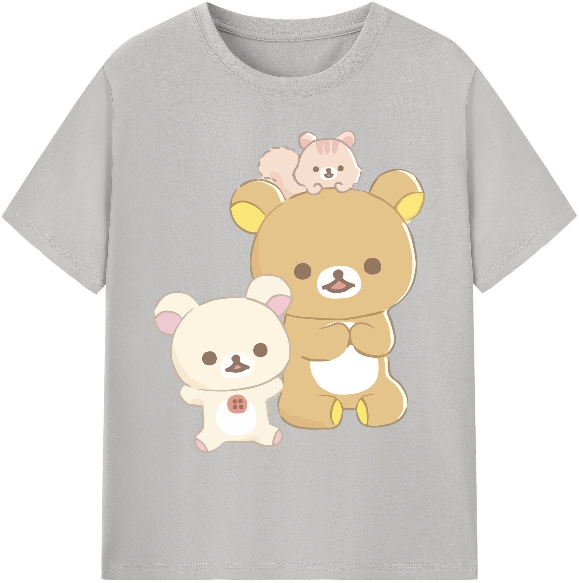 （画像用） リラックマ リラックマ キイロイトリ Rilakkuma Korilakkuma Kiiroitori 綿100％ メンズ半袖Tシャツ｜肌触りやわらか＆通気性