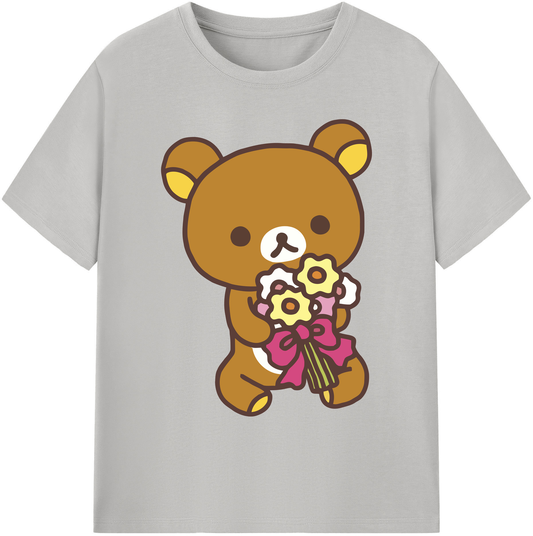 （画像用） リラックマ リラックマ キイロイトリ Rilakkuma Korilakkuma Kiiroitori 綿100％ メンズ半袖Tシャツ｜肌触りやわらか＆通気性
